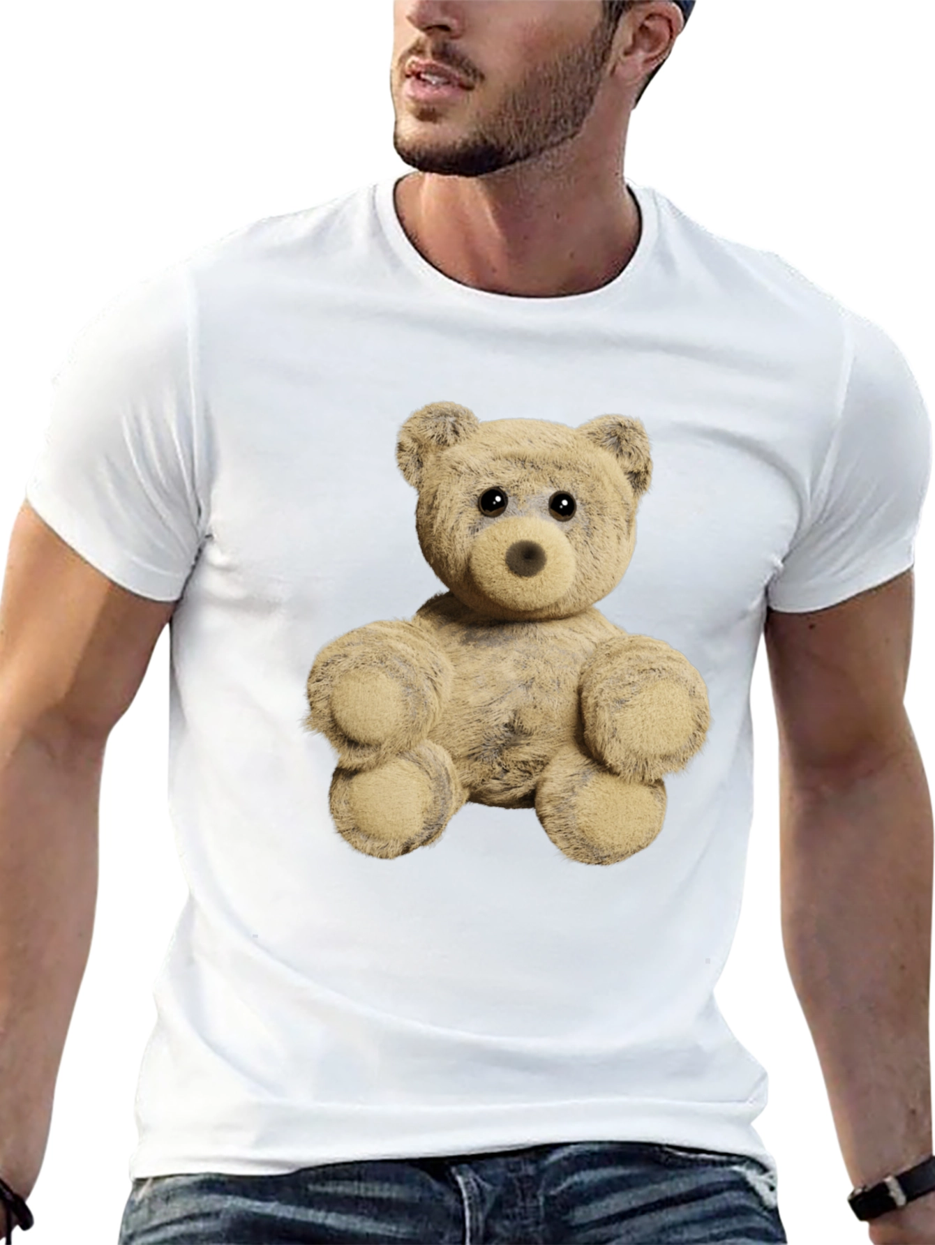 Black Teddy Bear Graphic Tee - Soft Plush Design view 13