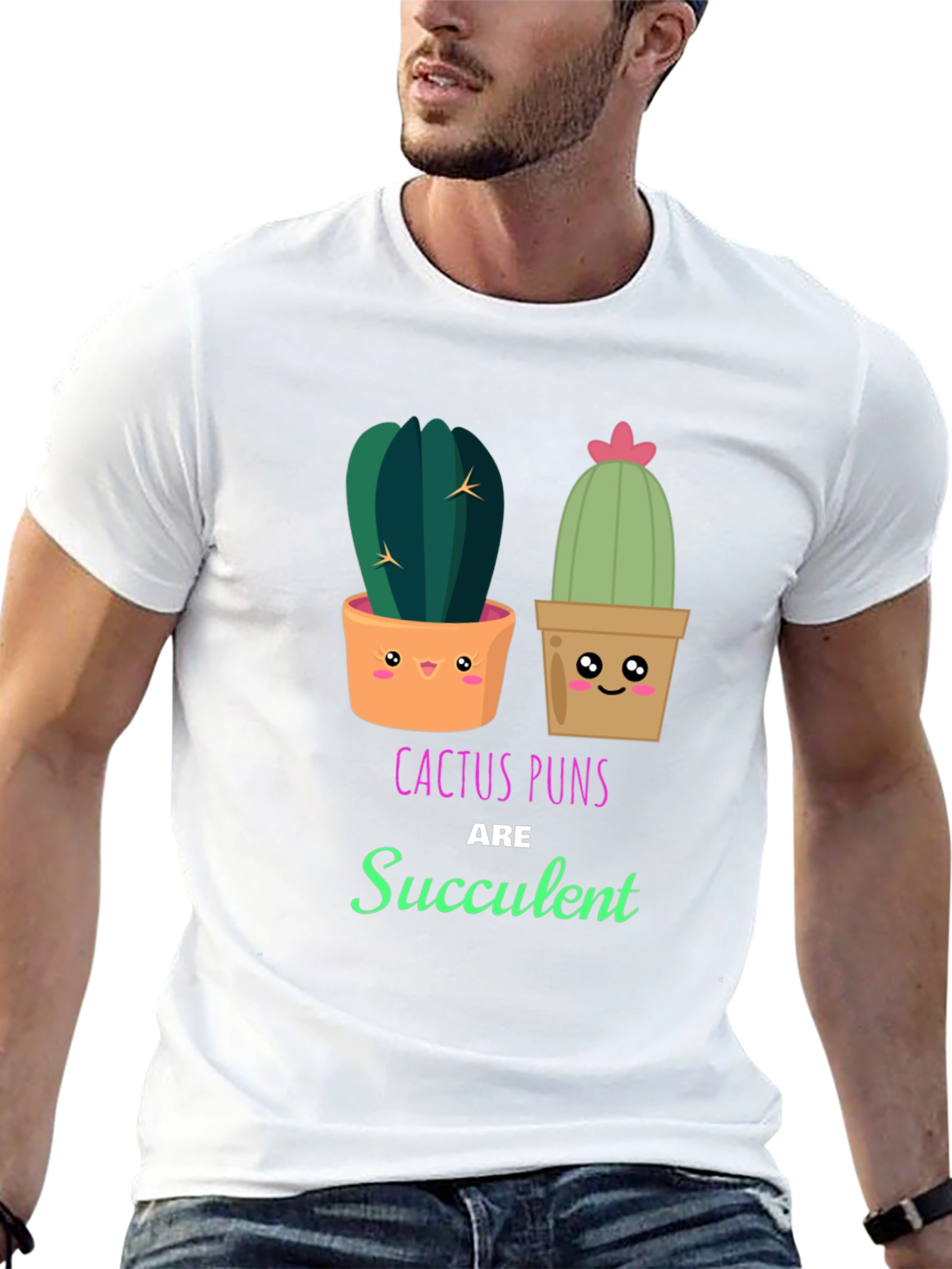 Black Cactus Pun T-Shirt - Succulent Humor view 13