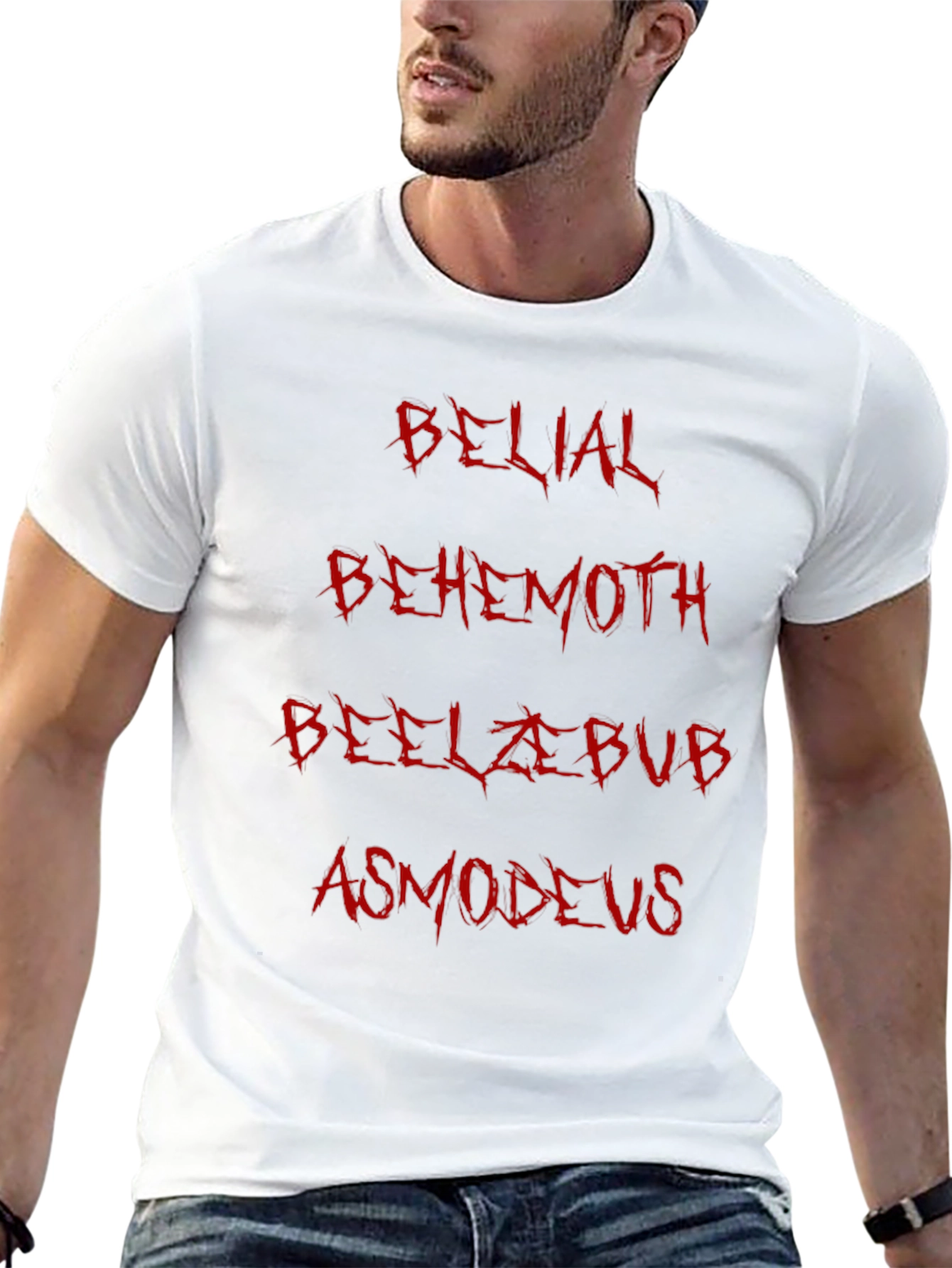 Black Demonic Names Tee - Belial, Behemoth, Beelzebub, Asmodeus view 13