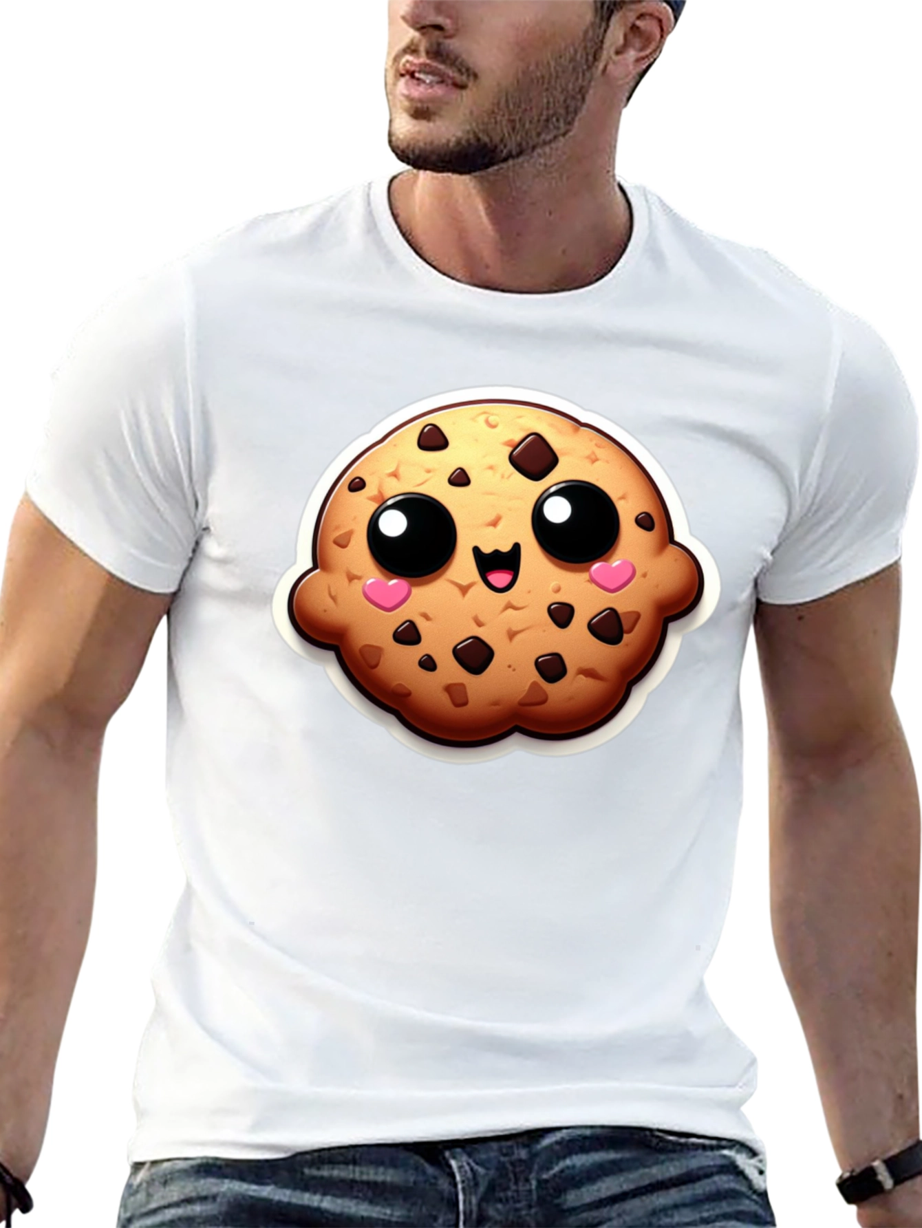 Black Cute Cookie Graphic Black T-Shirt view 13