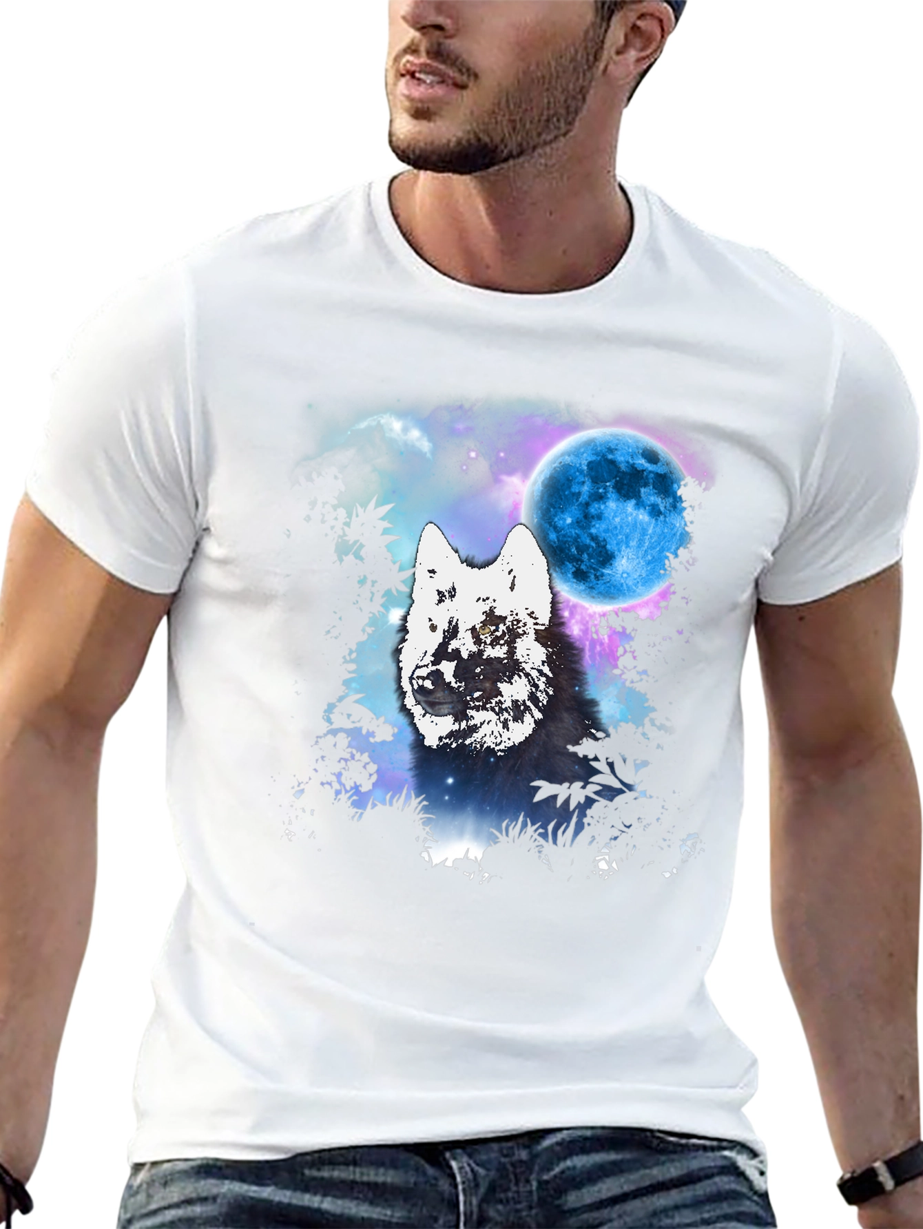Black Wolf Moon Graphic Tee view 13