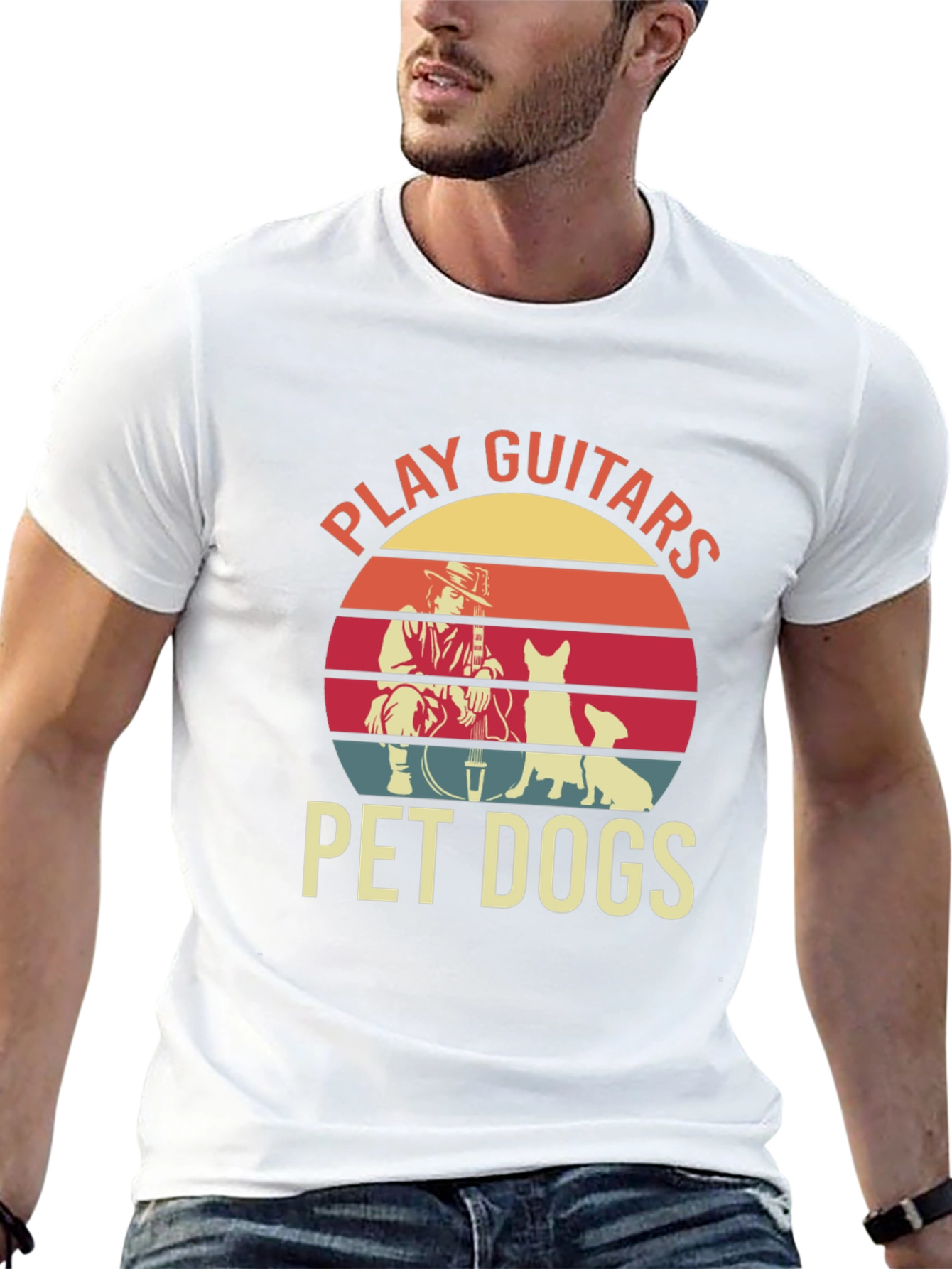 Black Play Guitars Pet Dogs Graphic Tee view 13