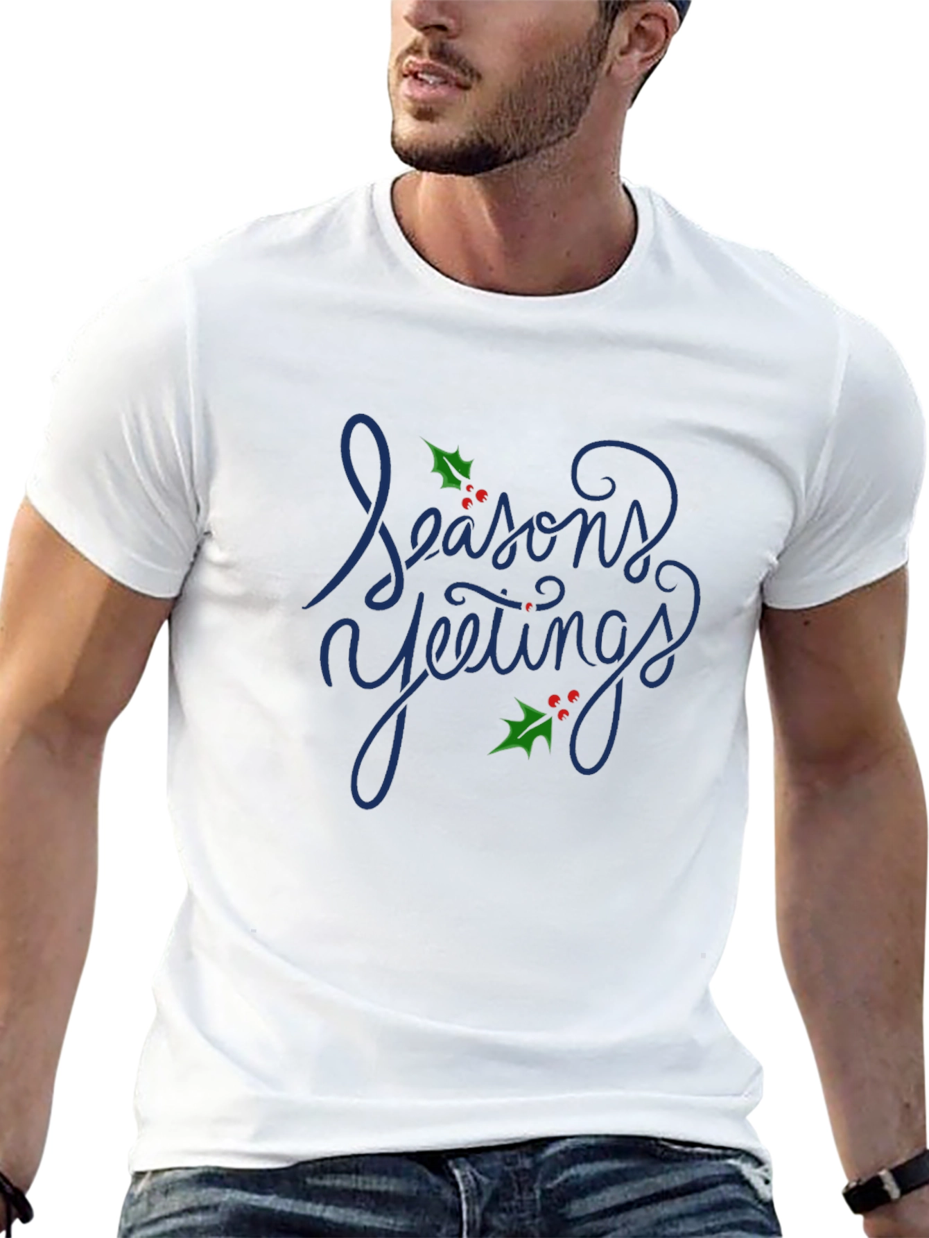Black Seasons Yeetings T-Shirt - Holiday Funny Tee view 13