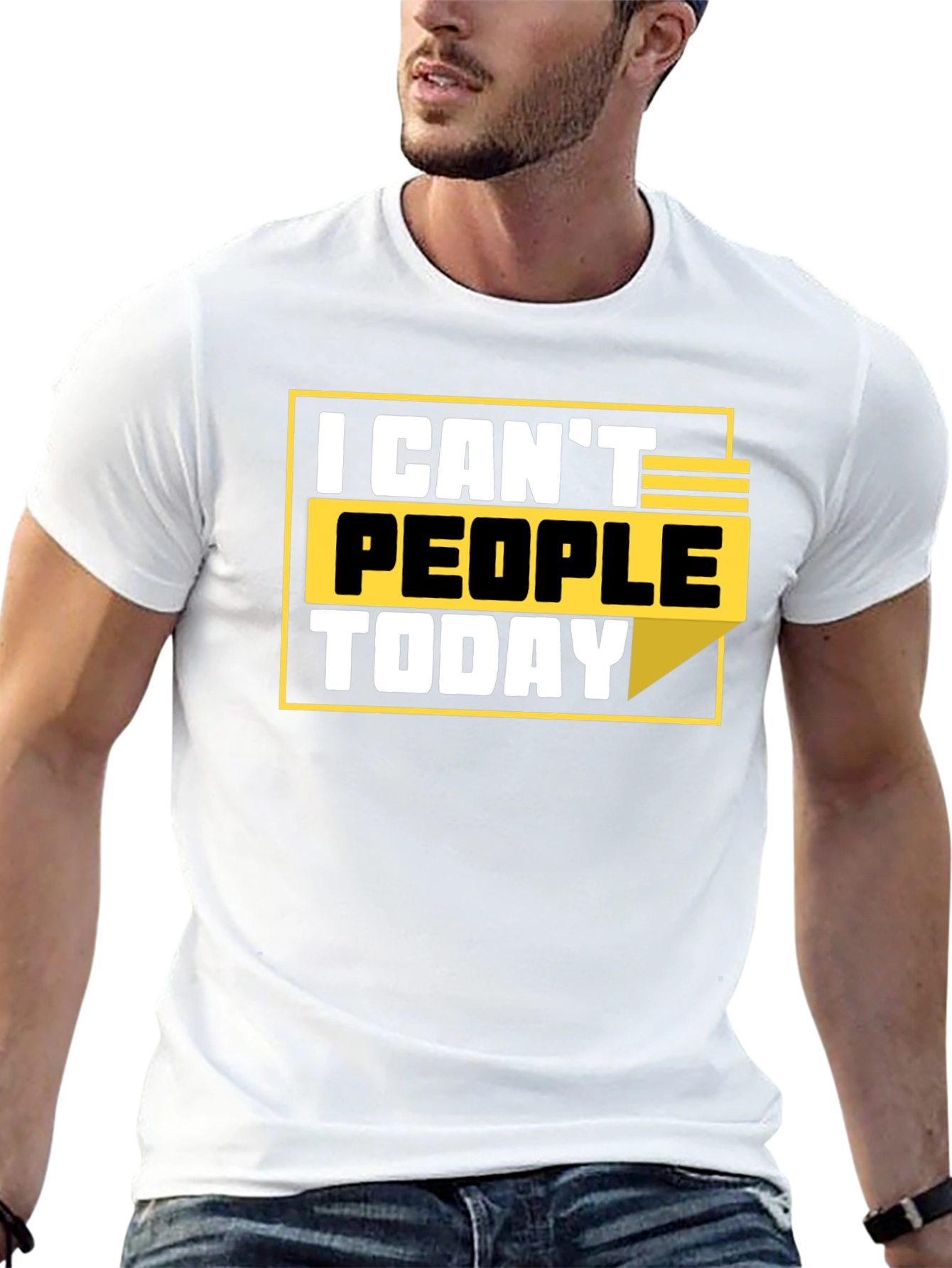 Black I Can't People Today Graphic T-Shirt view 13