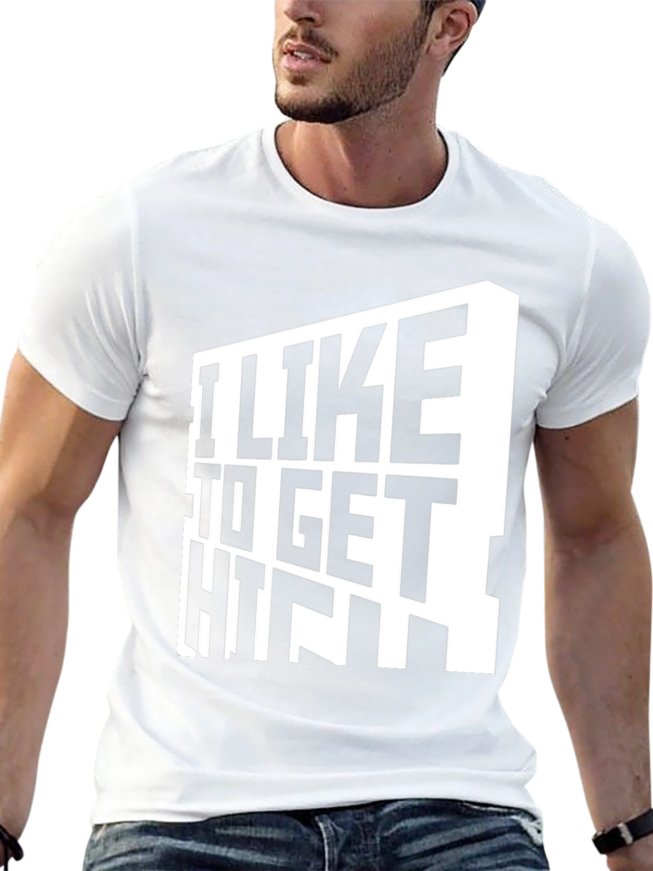 Black I Like To Get High T-Shirt - Black Graphic Tee view 13