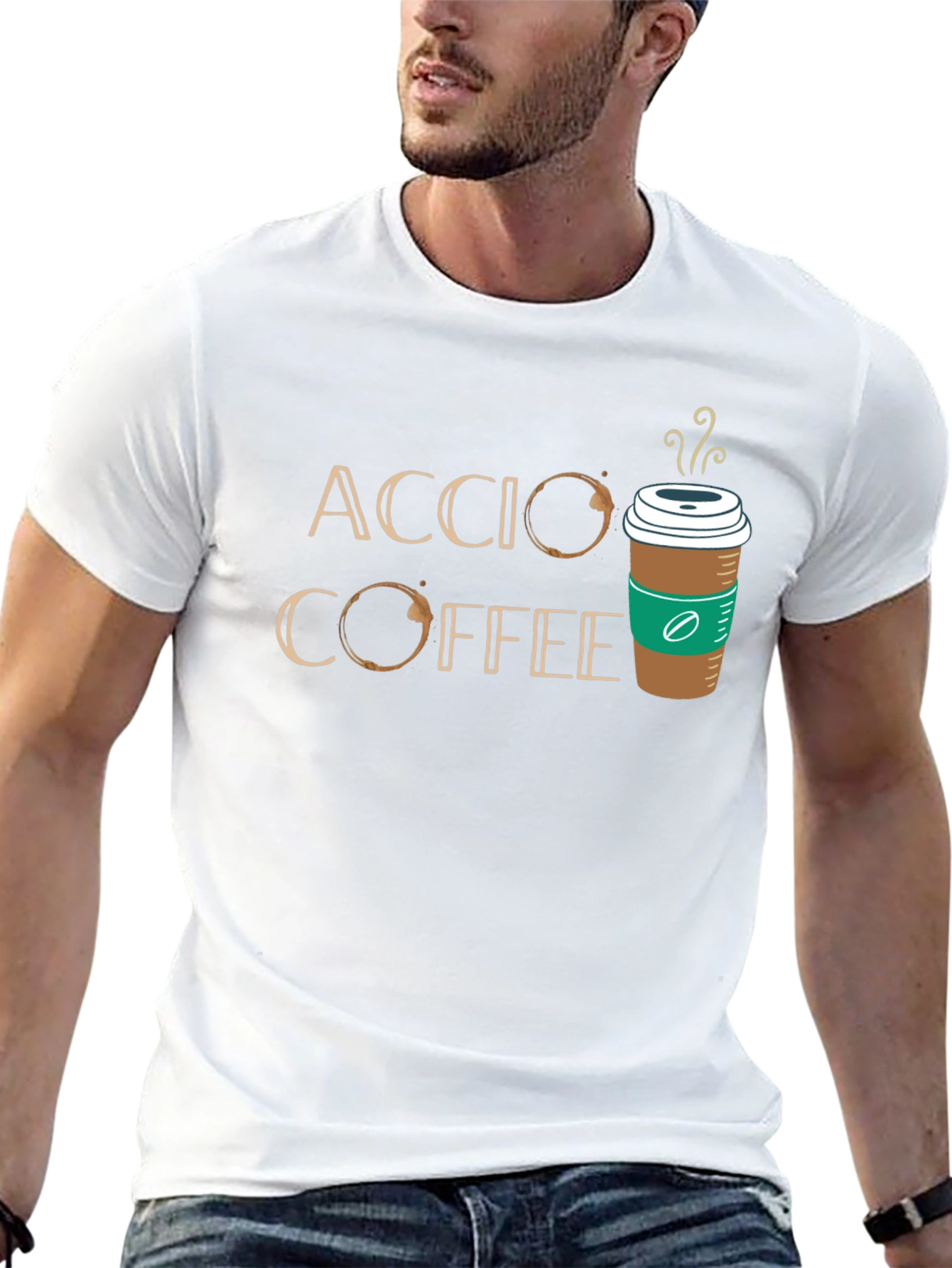 Black Accio Coffee T-Shirt - Magic & Caffeine! view 13