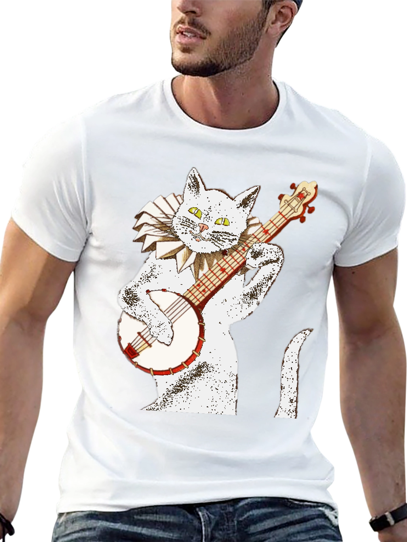 Cat Playing Banjo T-Shirt - 13
