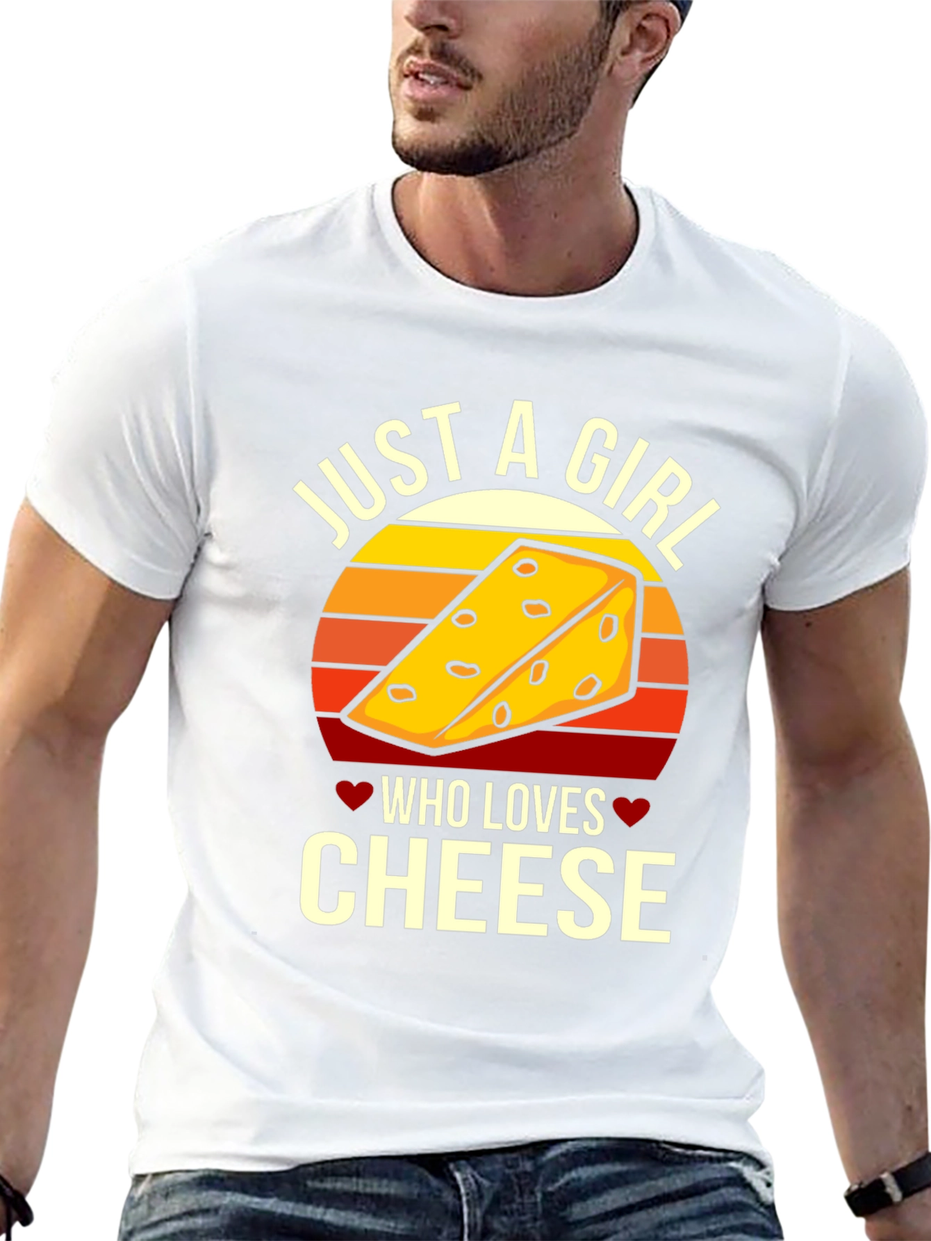 Black Just A Girl Who Loves Cheese Graphic T-Shirt view 13