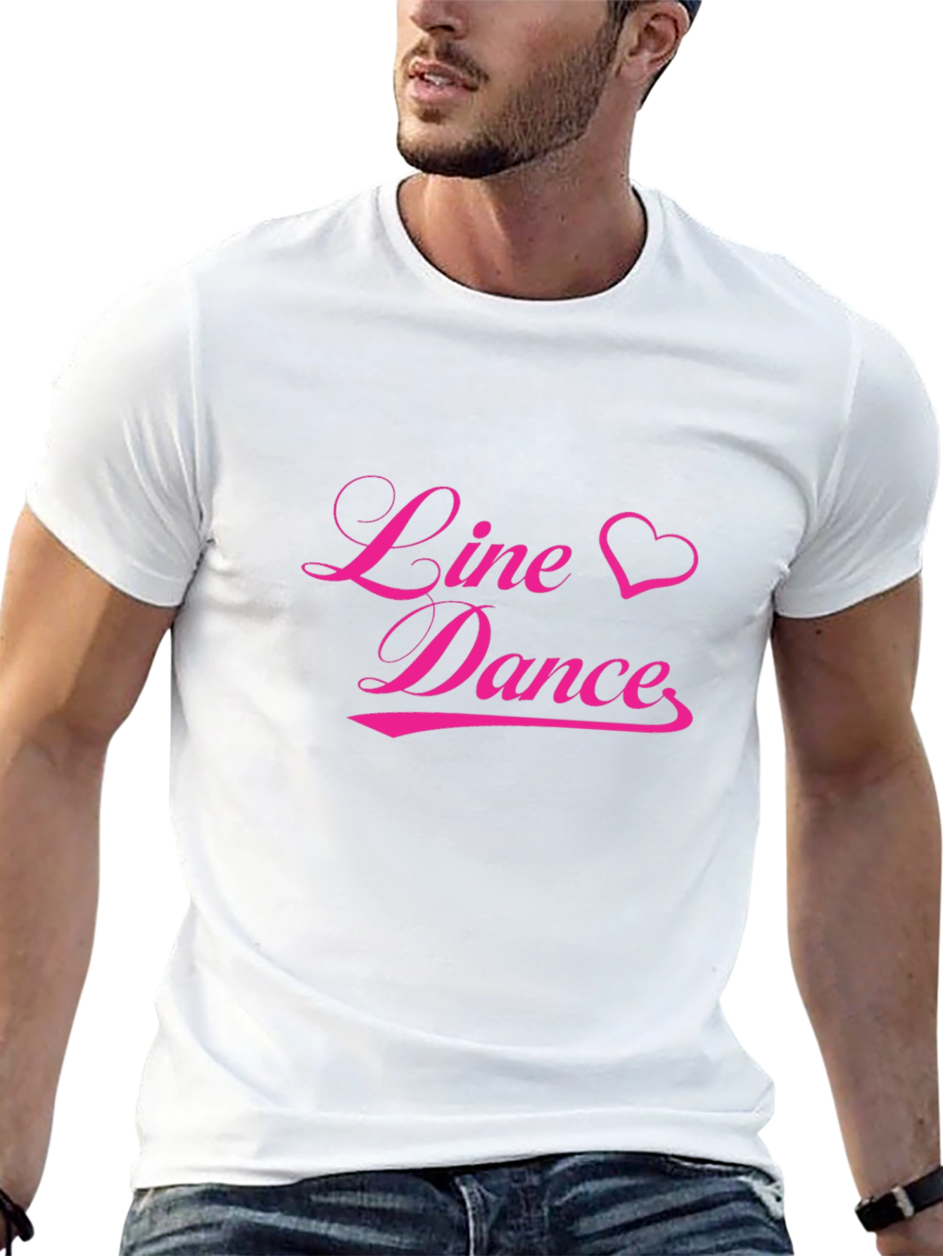 Line Dance Heart T-Shirt - Black Cotton Tee - 13