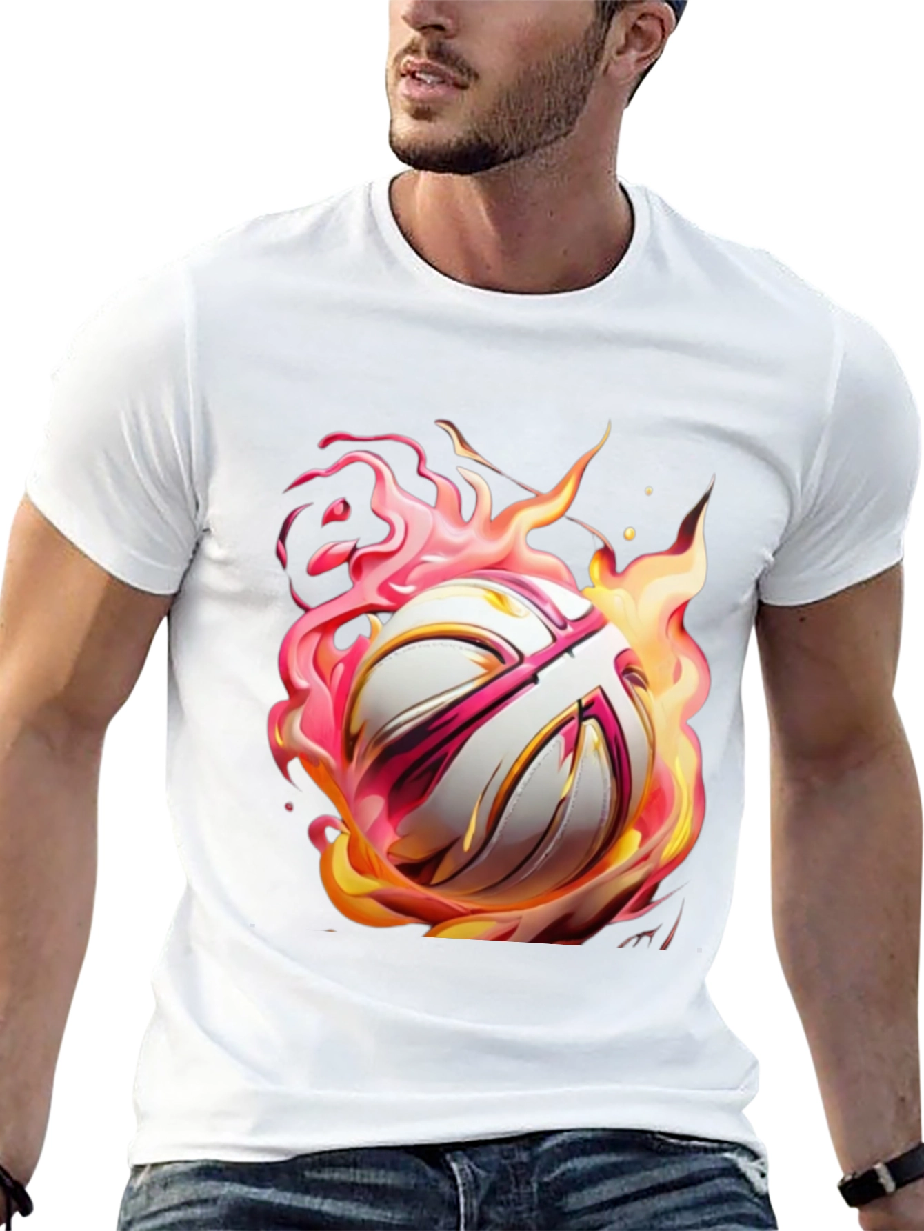 Black Flaming Ball Graphic Tee - Bold Style view 13
