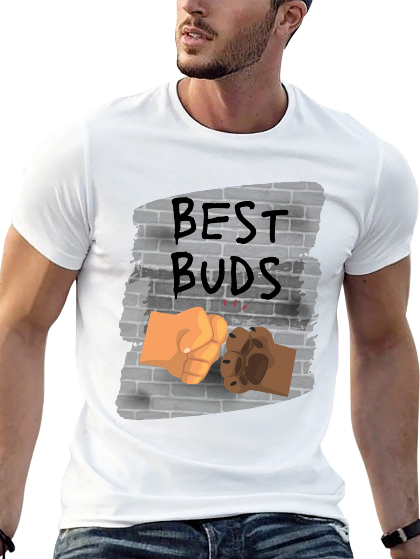 Black Best Buds Fist Bump Graphic Tee view 13