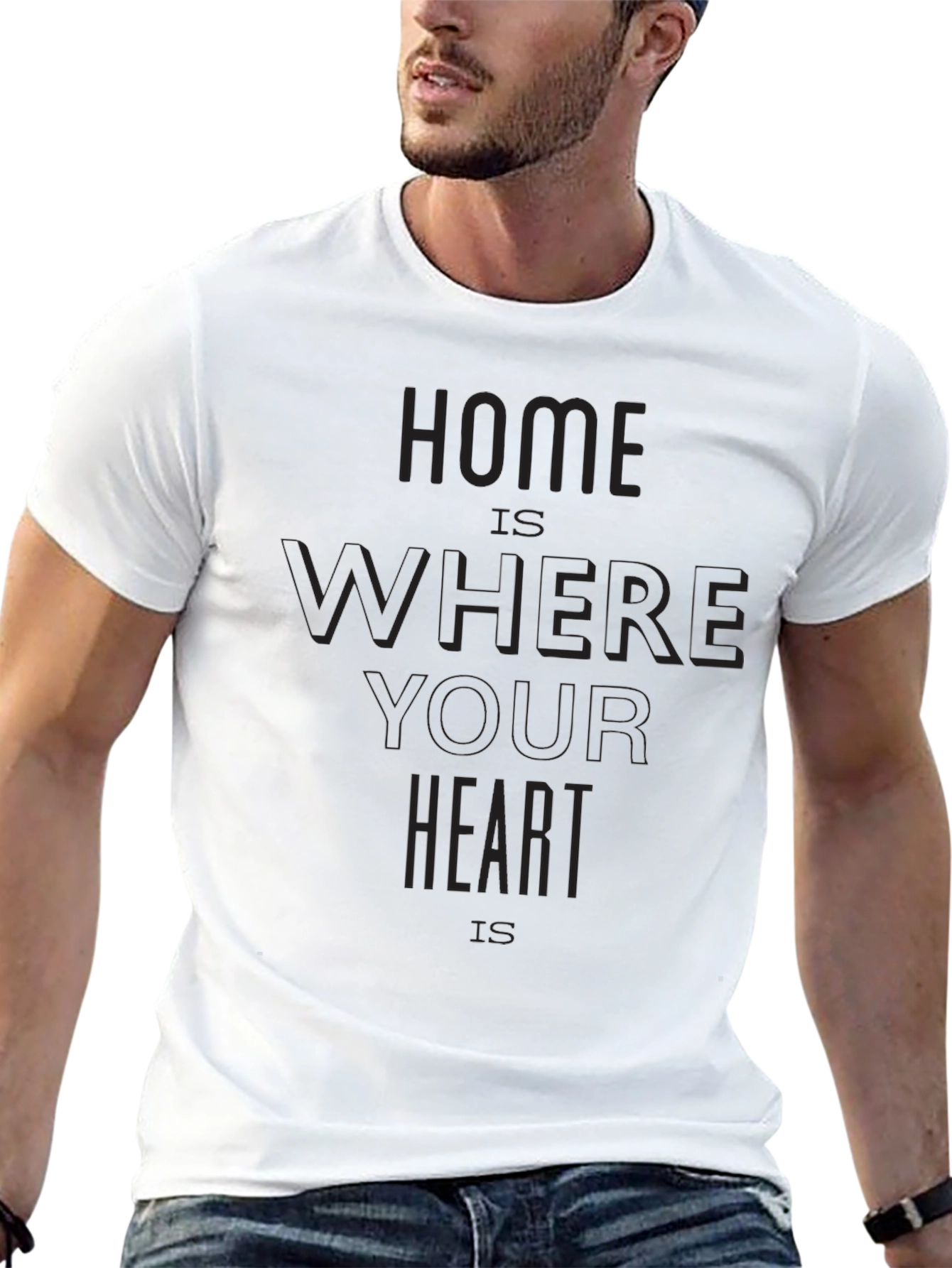 Black Home Is Where Your Heart Is Black T-Shirt view 13