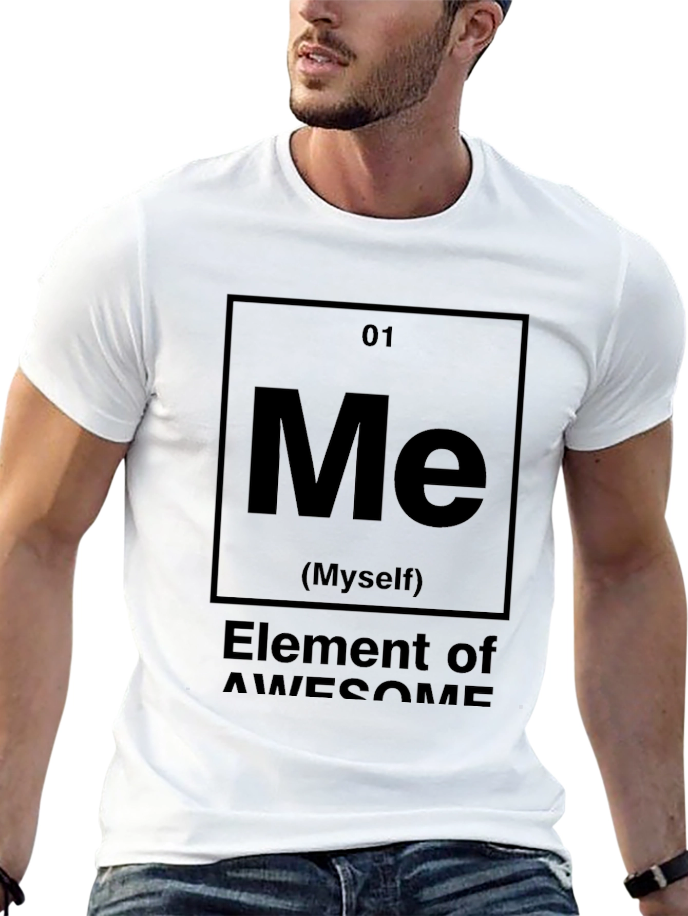 Black Element of Awesome Black Graphic T-Shirt view 13