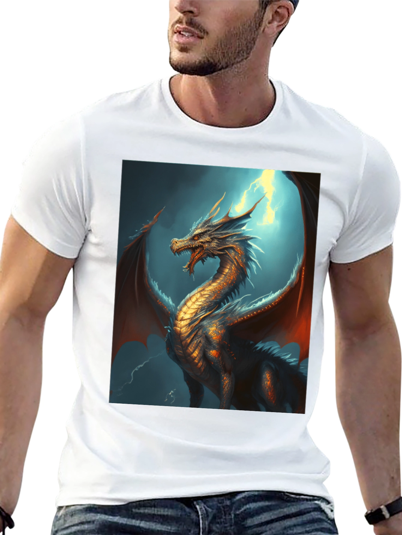 Black Dragon Graphic Tee - Fantasy Style view 13