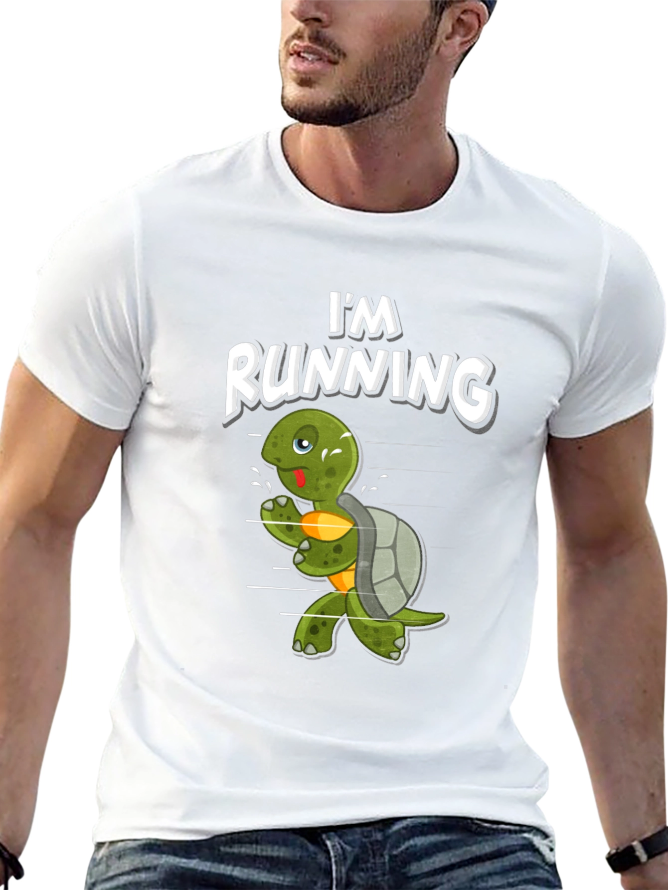 Black Running Turtle Graphic Tee - Fun Novelty Shirt view 13