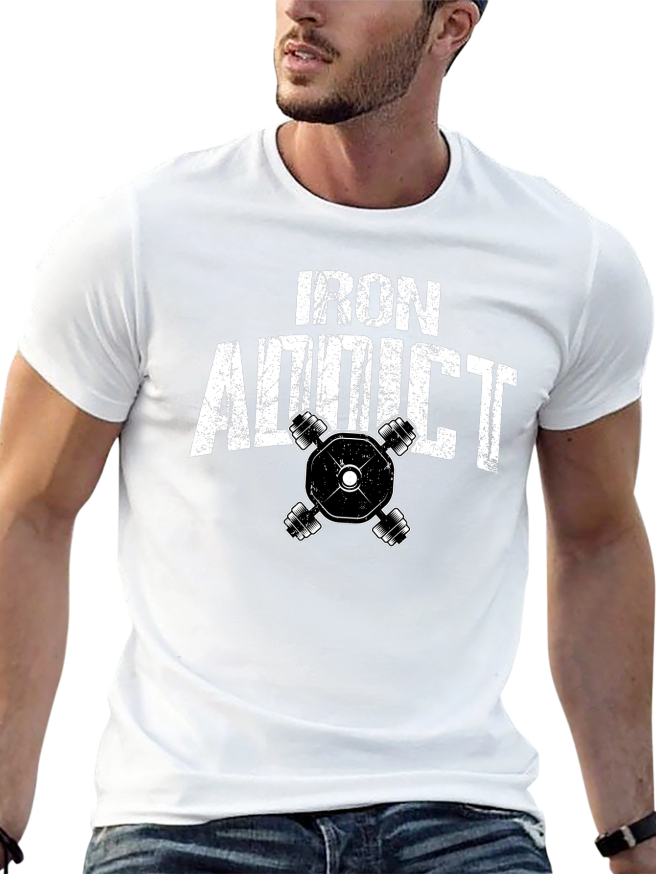 Black Iron Addict Black Graphic T-Shirt view 13