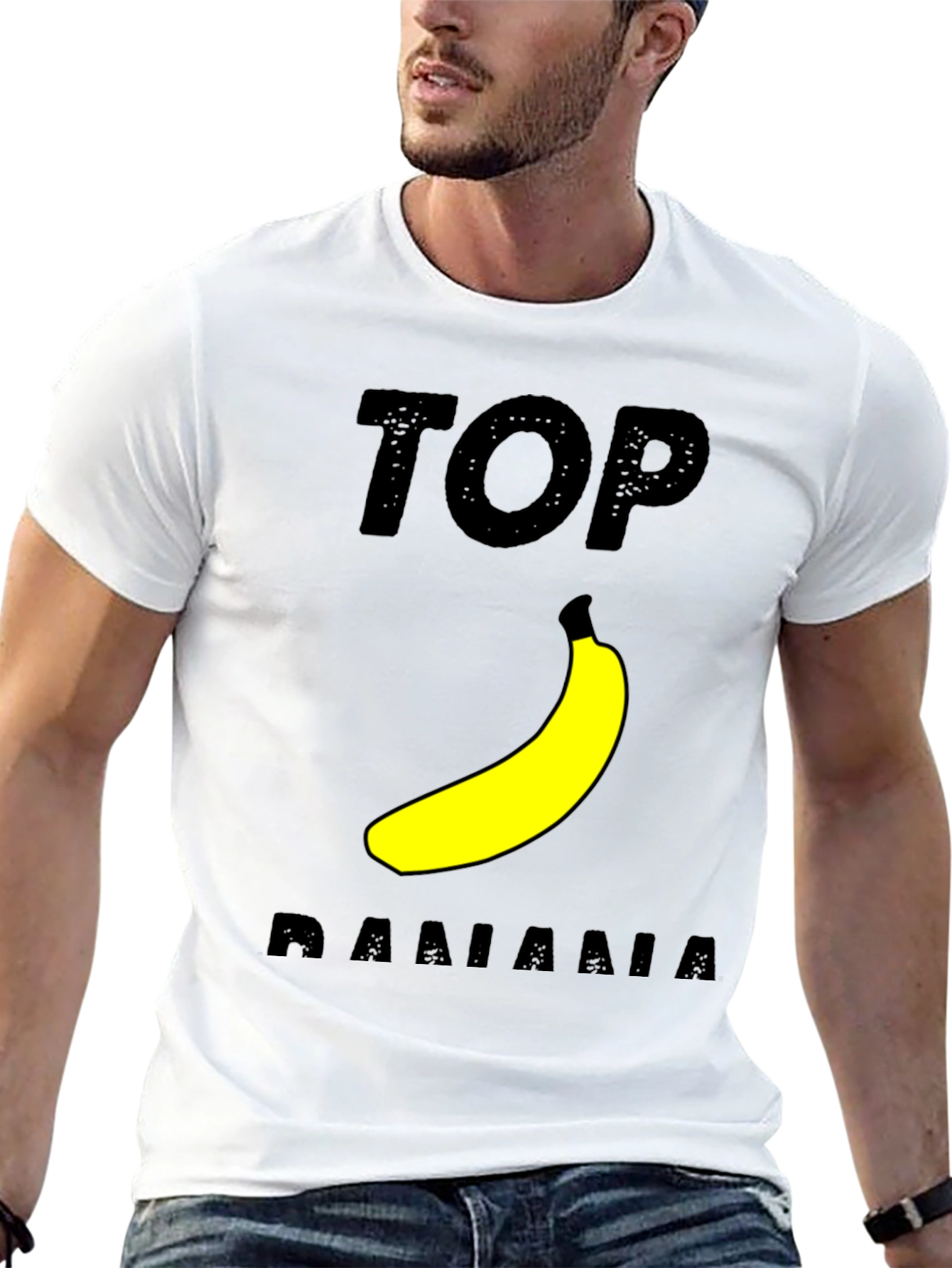 Black Top Banana Graphic T-Shirt - Black Cotton Tee view 13
