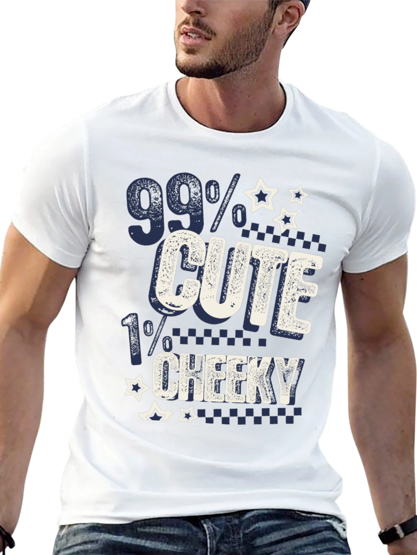 Black 99% Cute 1% Cheeky Graphic T-Shirt view 13