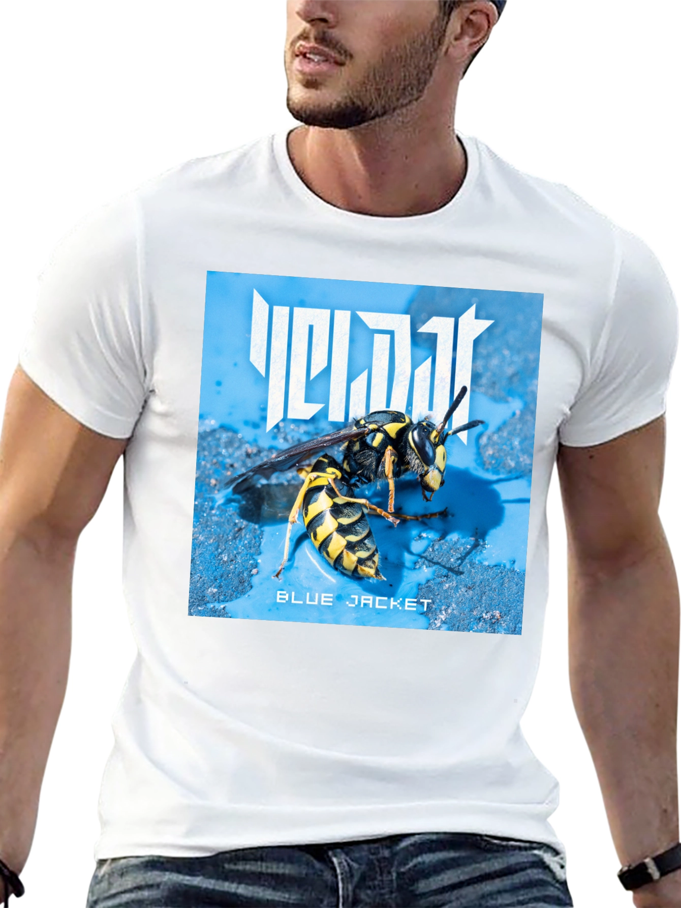 Black Blue Jacket Wasp Graphic T-Shirt view 13