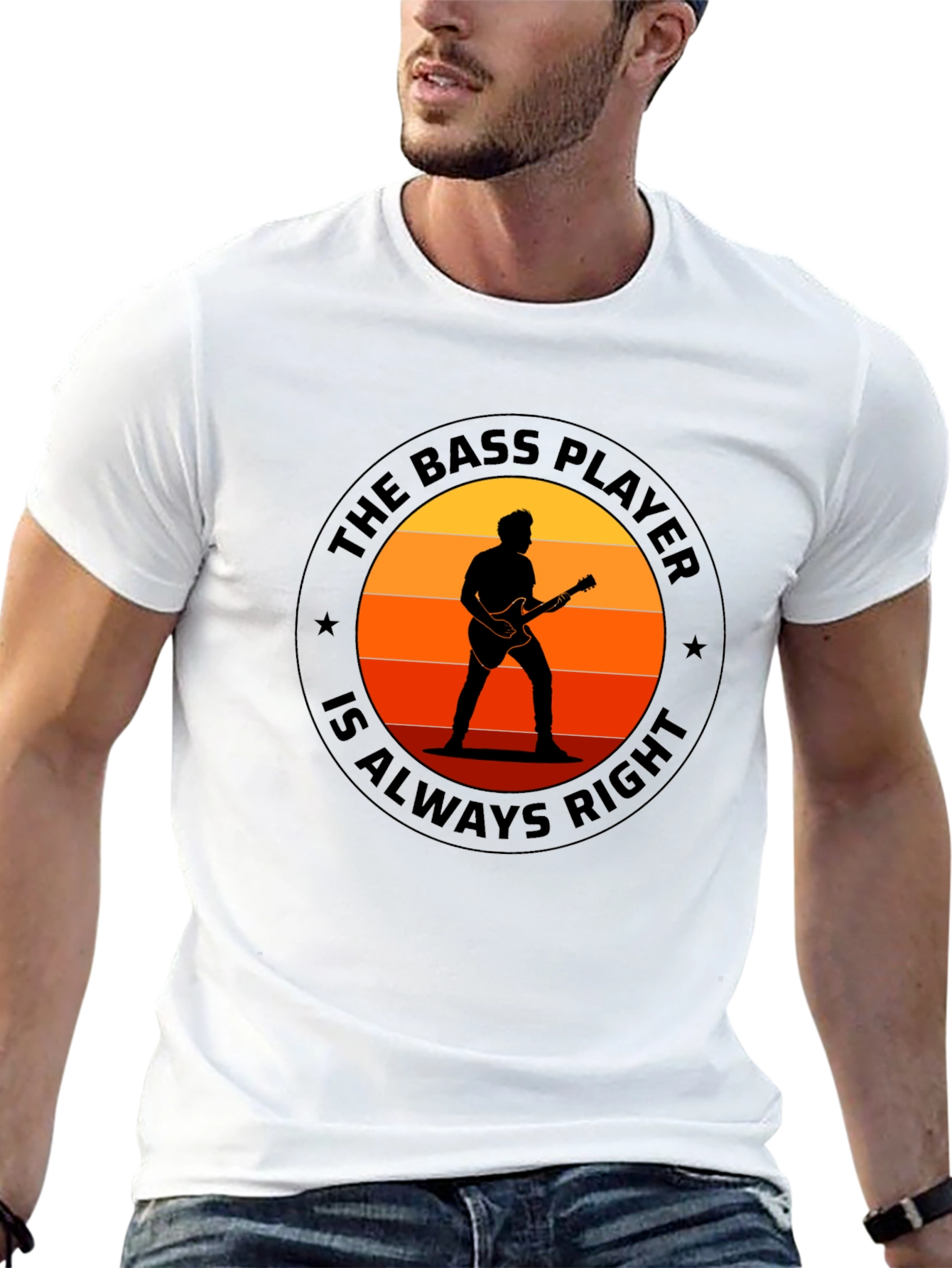 Black Bass Player Always Right Black T-Shirt view 13