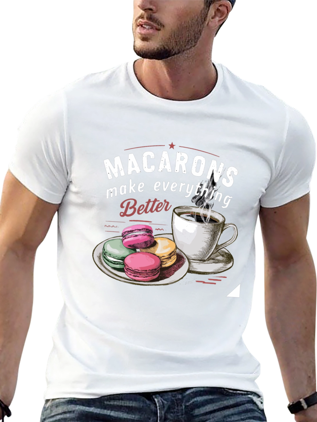 Black Macarons & Coffee Graphic Tee view 13