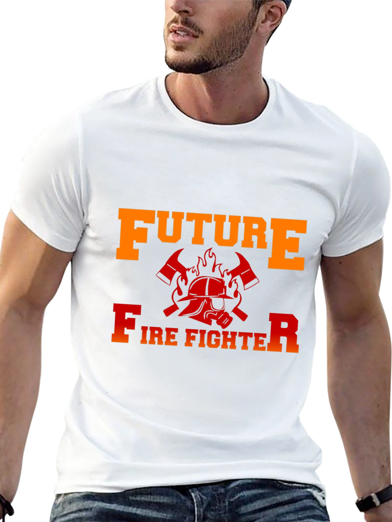 Black Future Firefighter Graphic T-Shirt - Black Cotton Tee view 13
