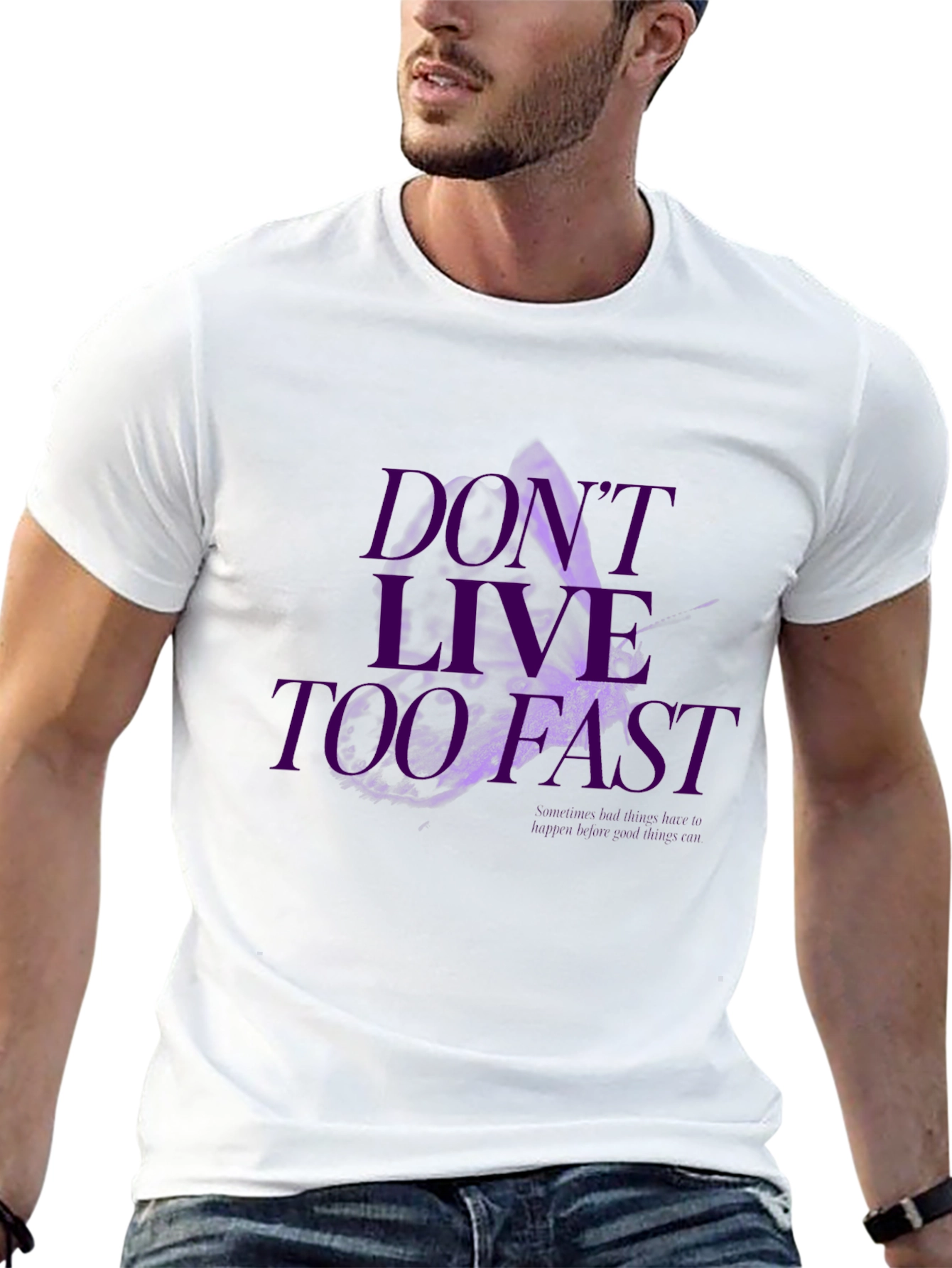 Black Don't Live Too Fast Graphic Tee - Black view 13
