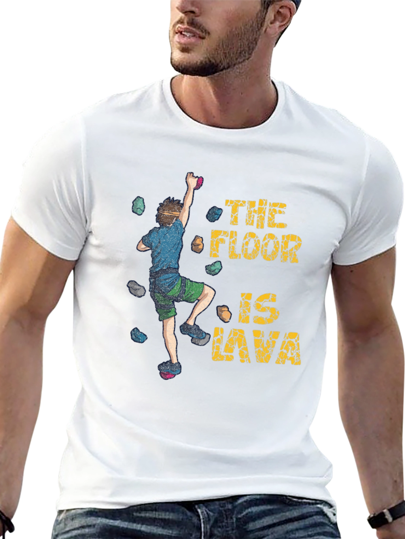 Black The Floor is Lava Climbing T-Shirt view 13