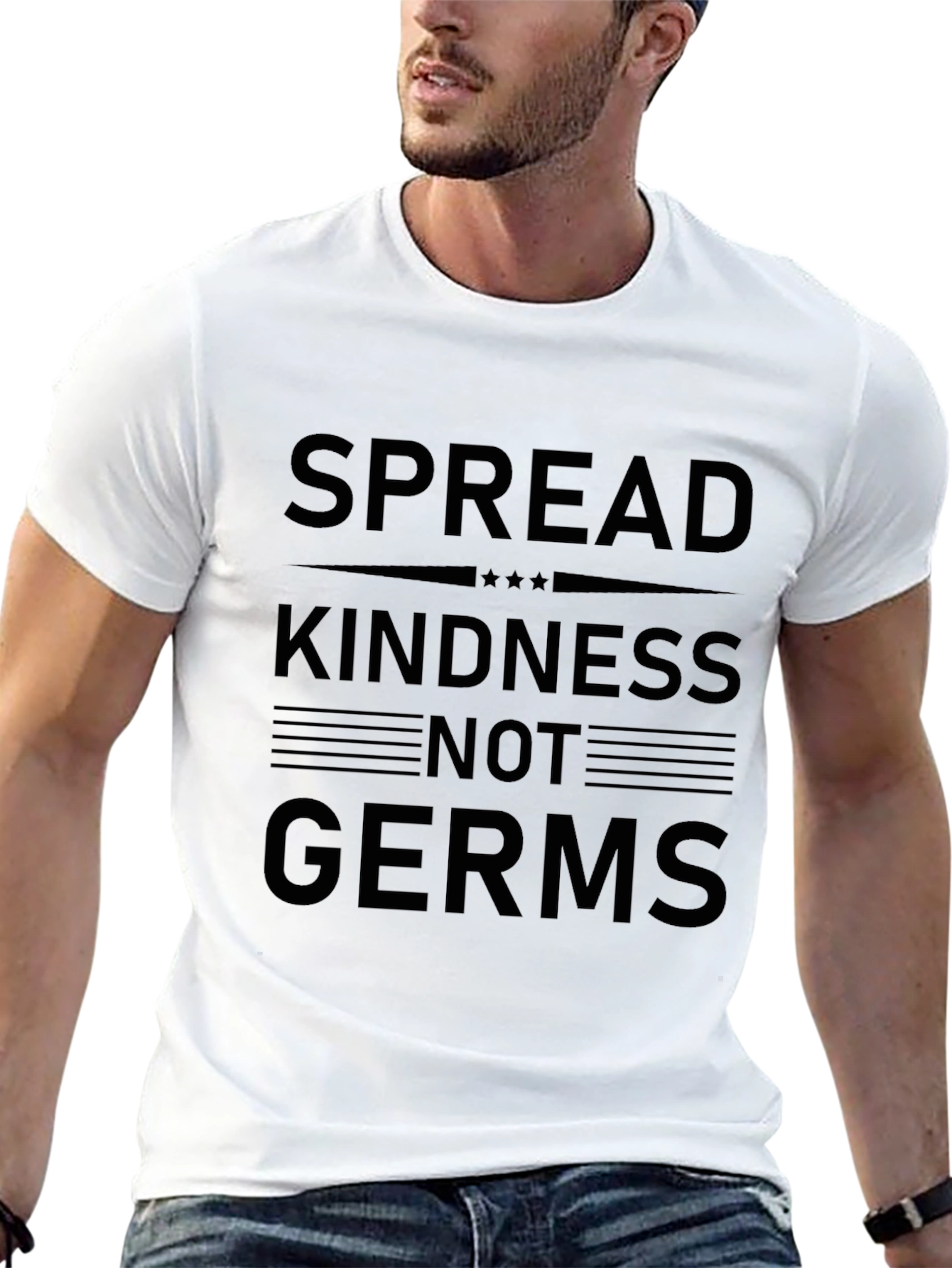 Black Spread Kindness Not Germs Graphic Tee view 13