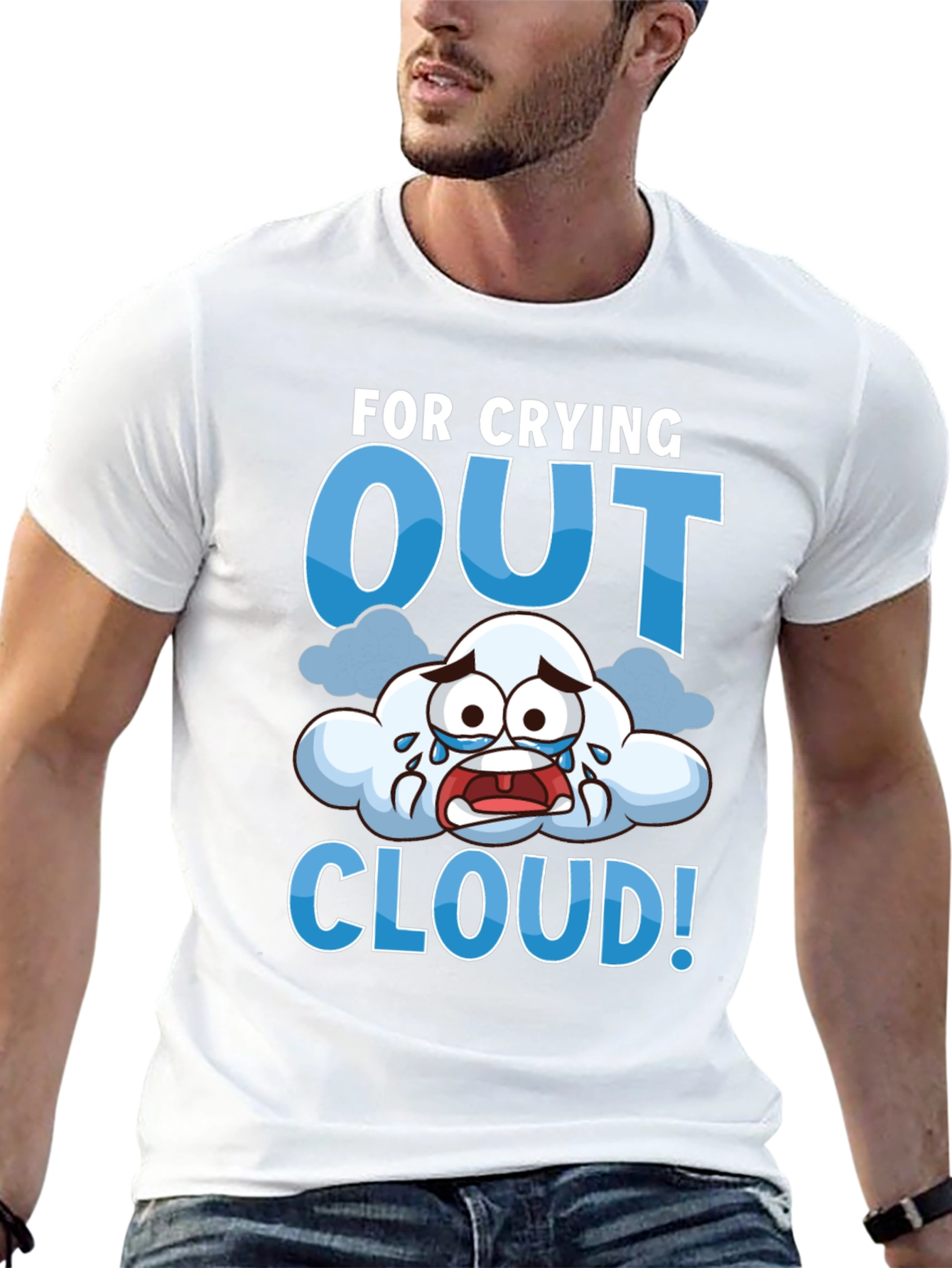 Black Crying Out Cloud T-Shirt - Funny Weather Tee view 13