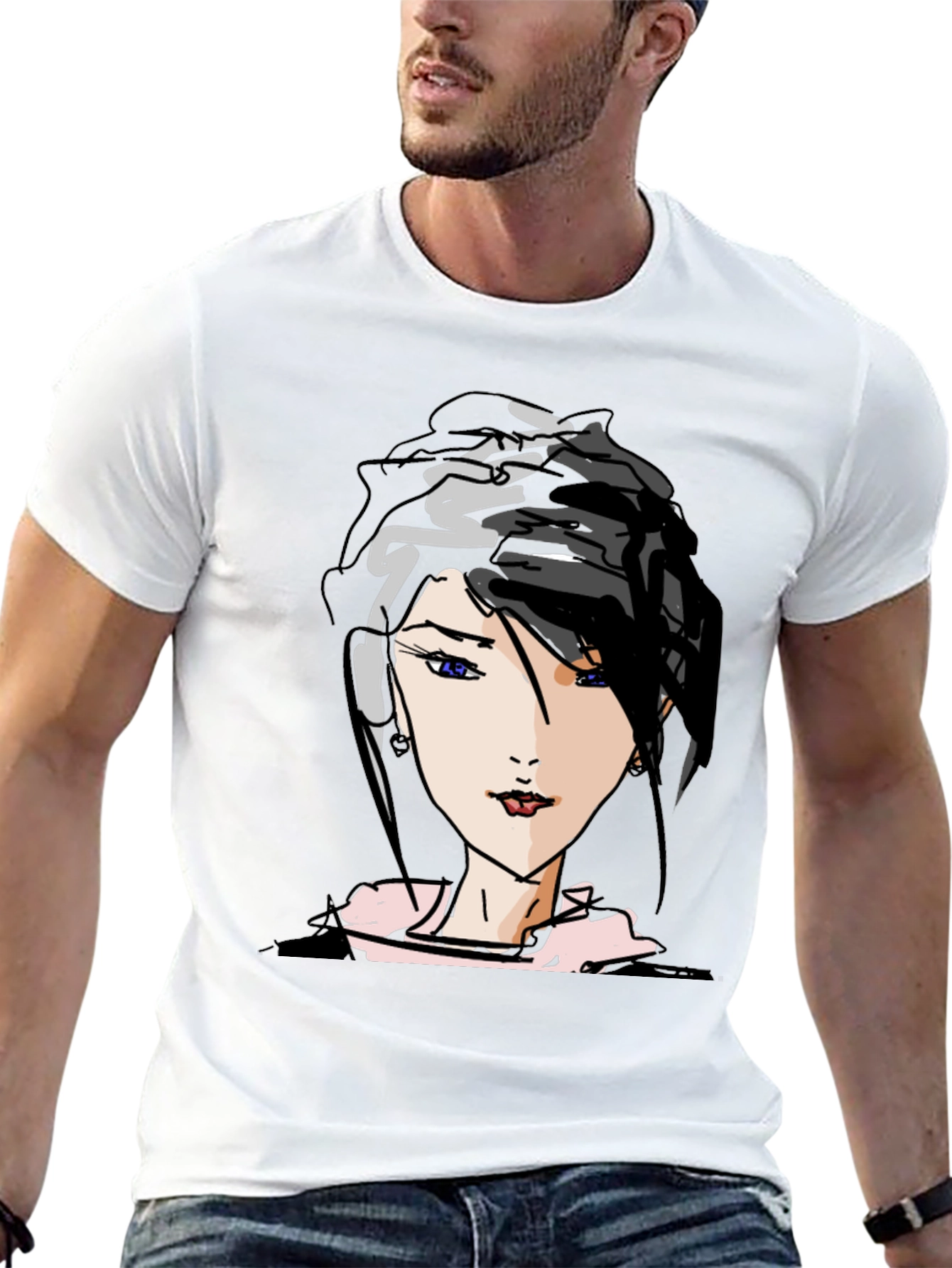 Black Anime Girl Graphic Tee - Trendy Black T-Shirt view 13