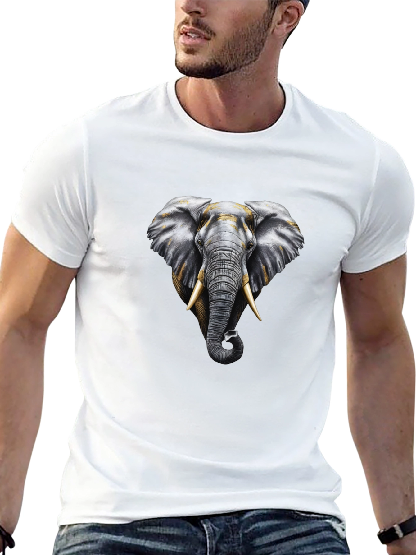 Black Elephant Graphic Tee - Black Cotton Comfort view 13
