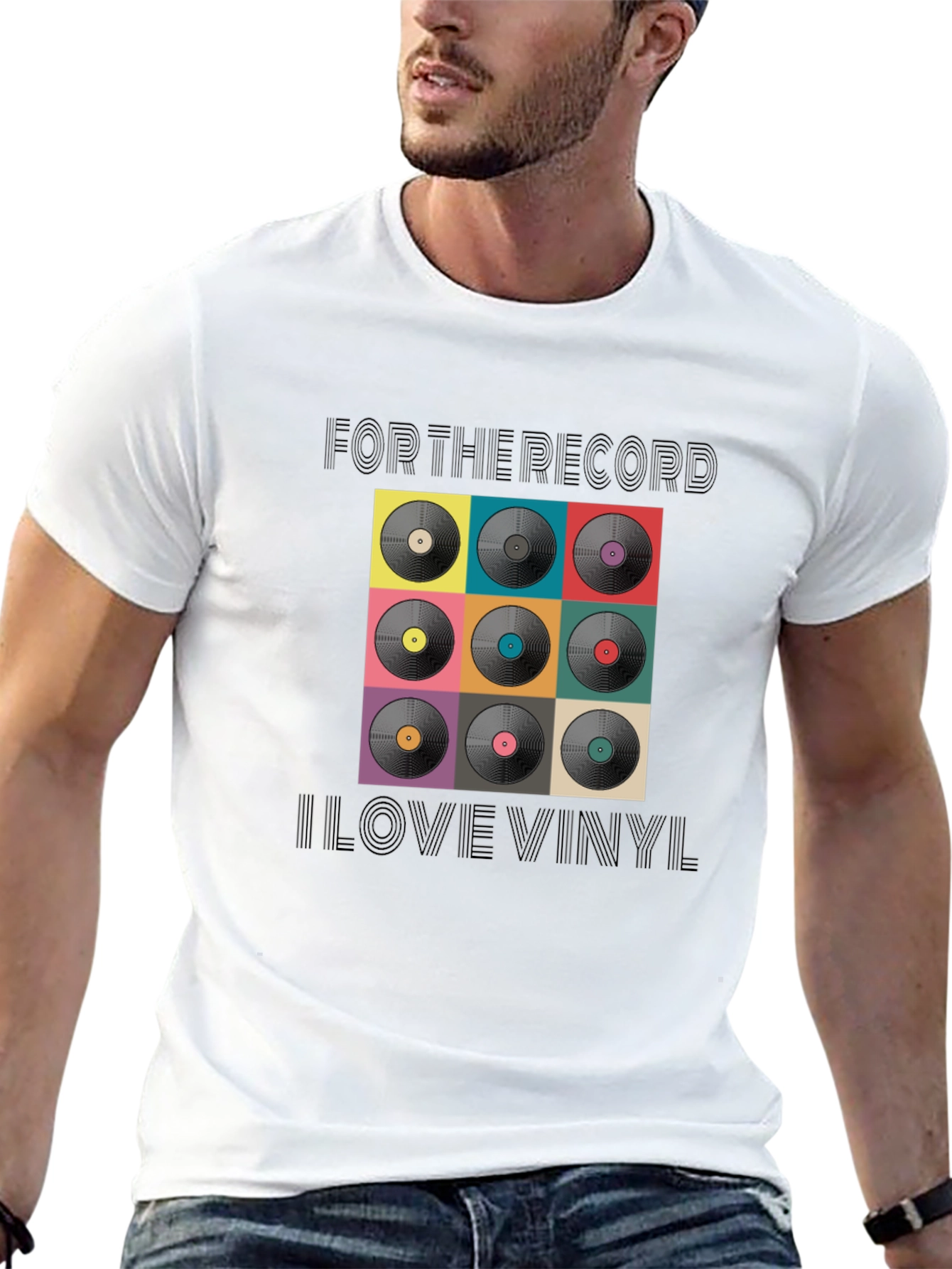 Black For the Record I Love Vinyl Black T-Shirt view 13