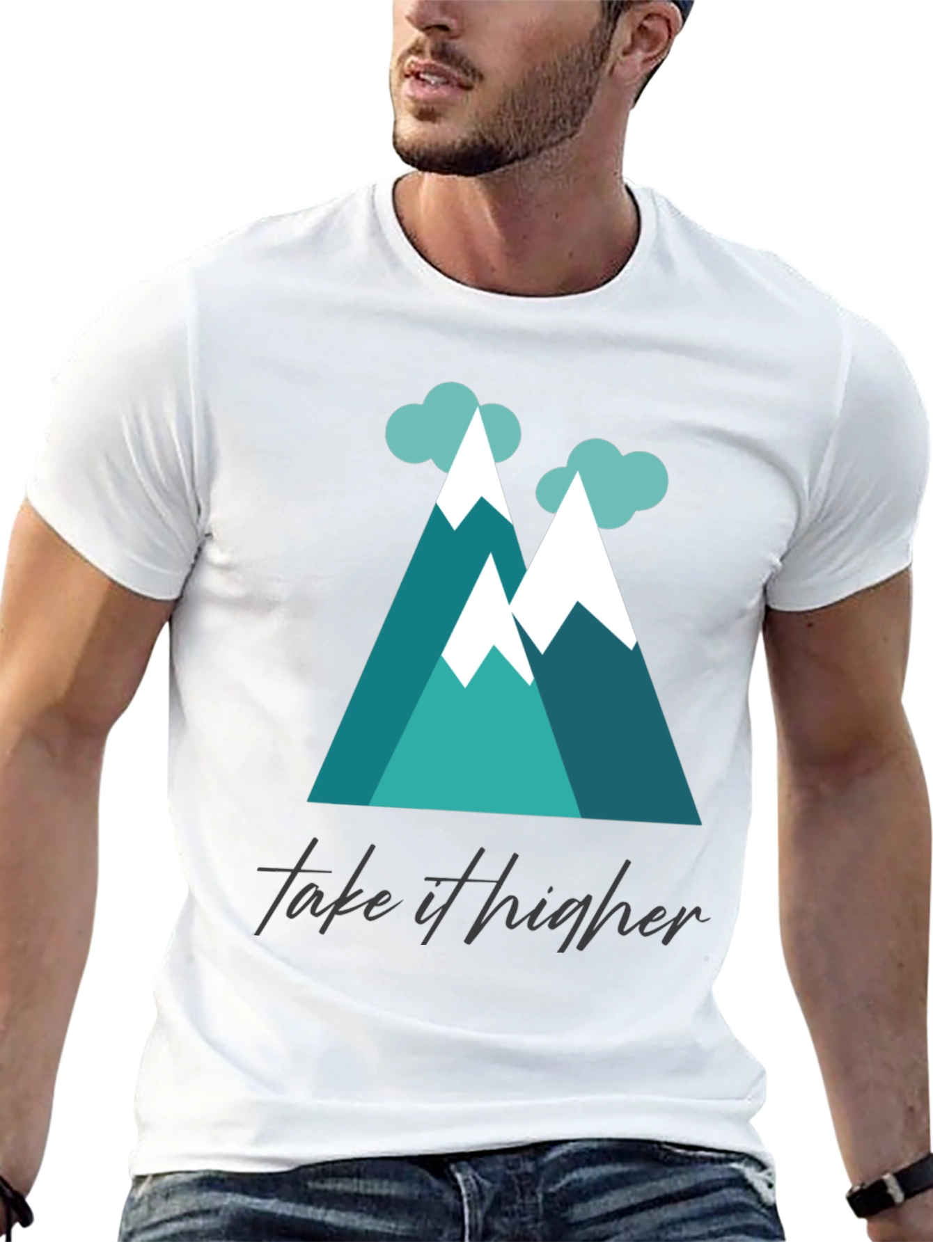 Black Take It Higher Mountain Tee - Black Graphic T-Shirt view 13
