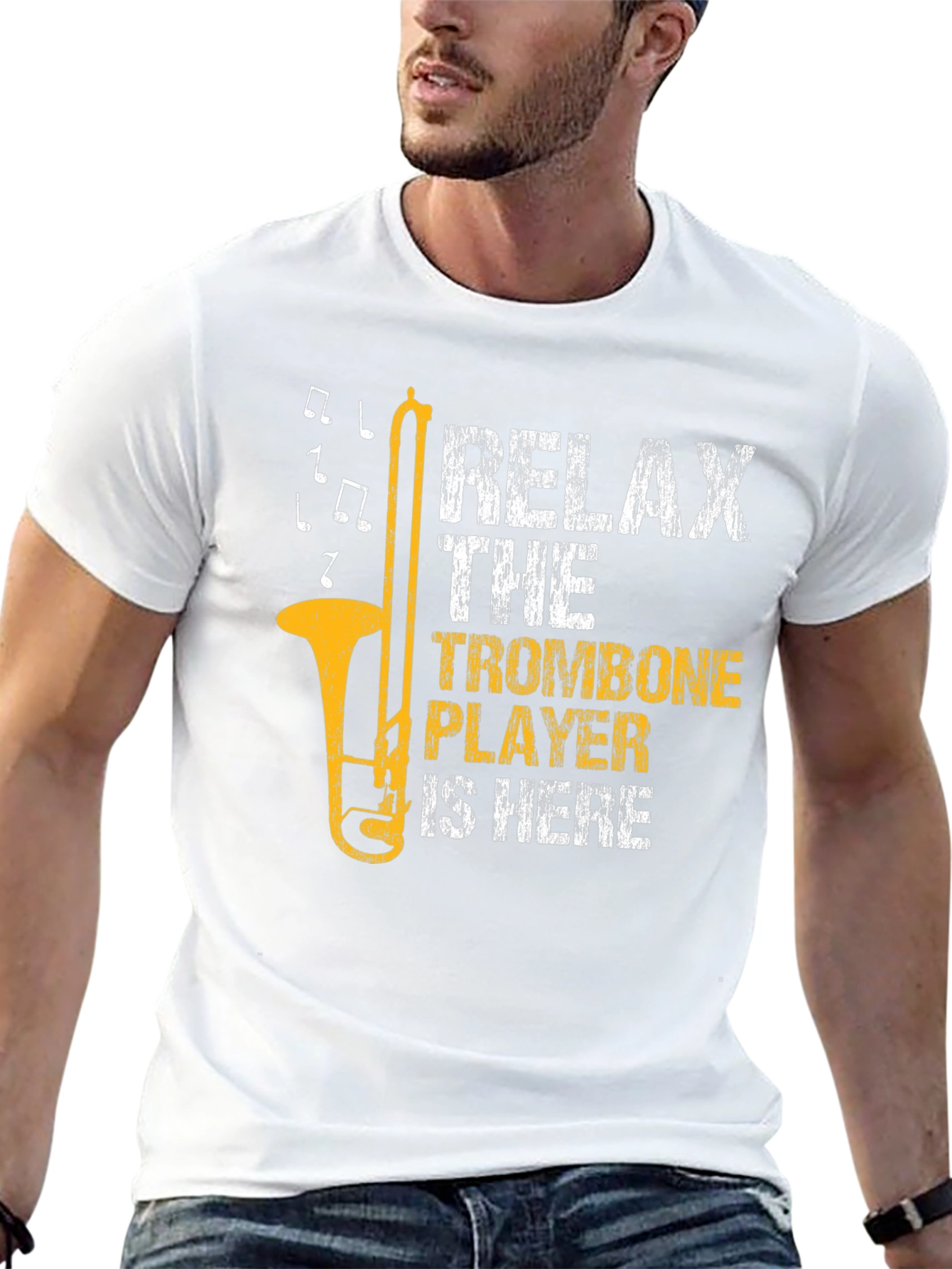 Black Relax Trombone Player T-Shirt view 13