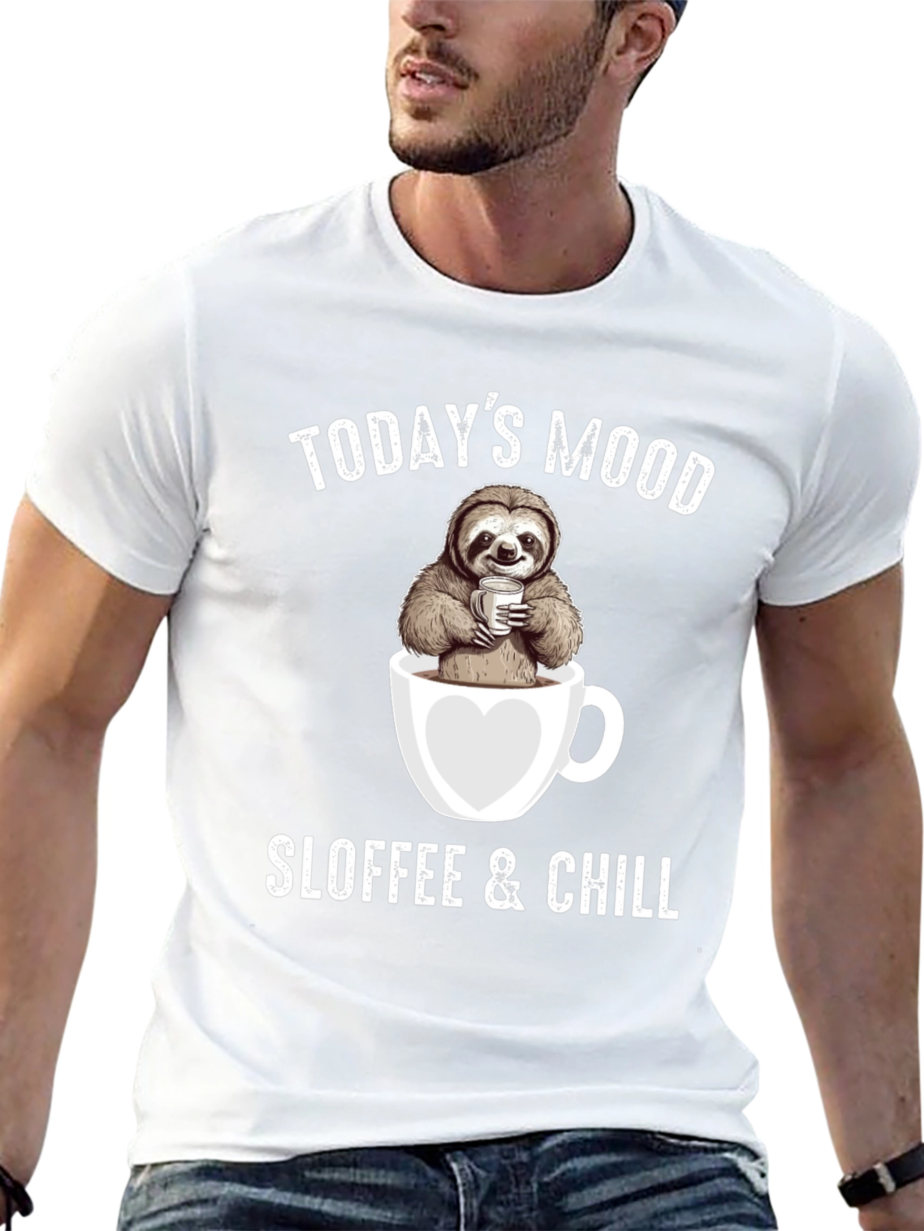 Black Sloffee & Chill Sloth Coffee Lover T-Shirt view 13