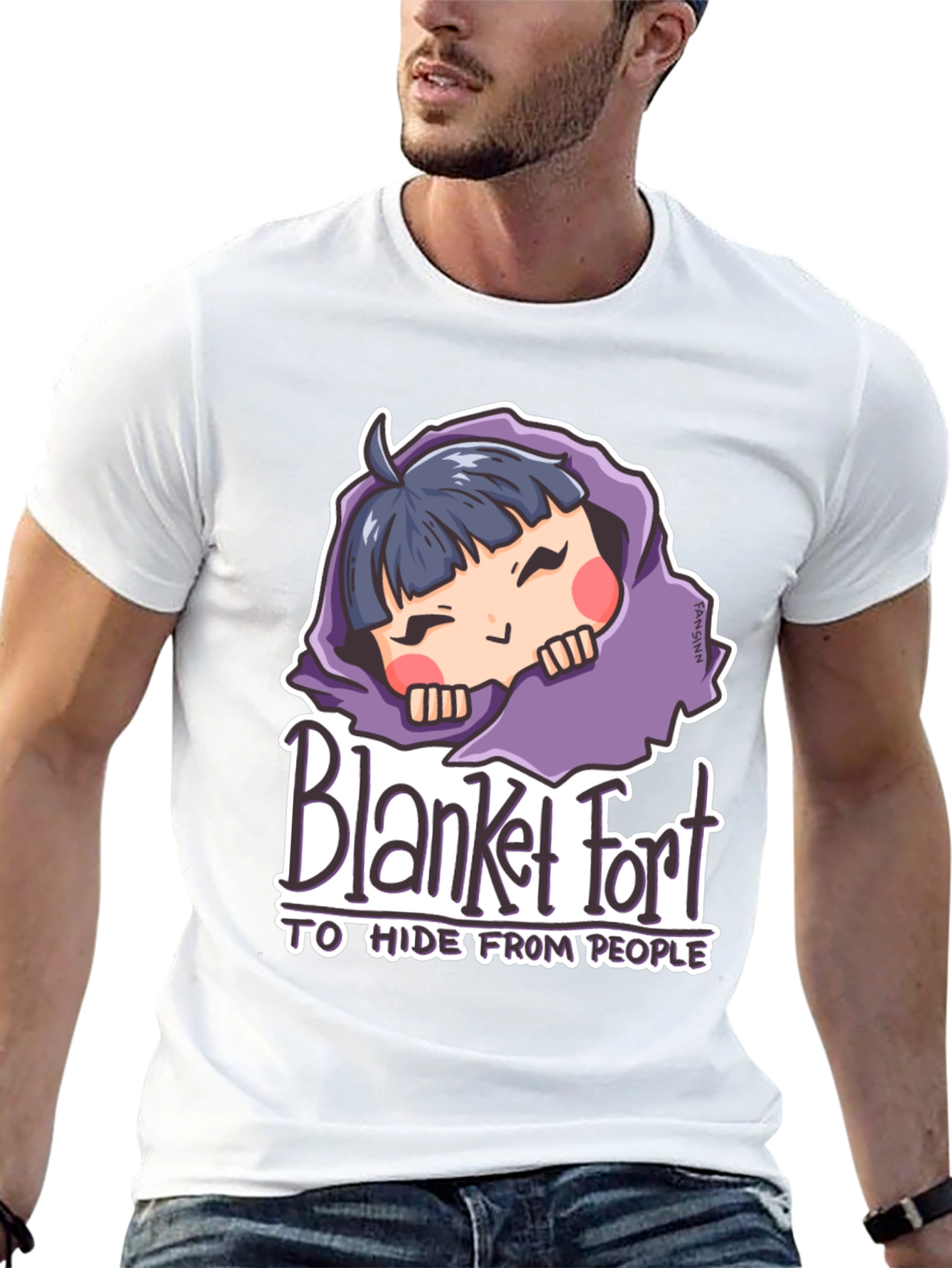 Black Blanket Fort T-Shirt: Hide From People Comfortably view 13