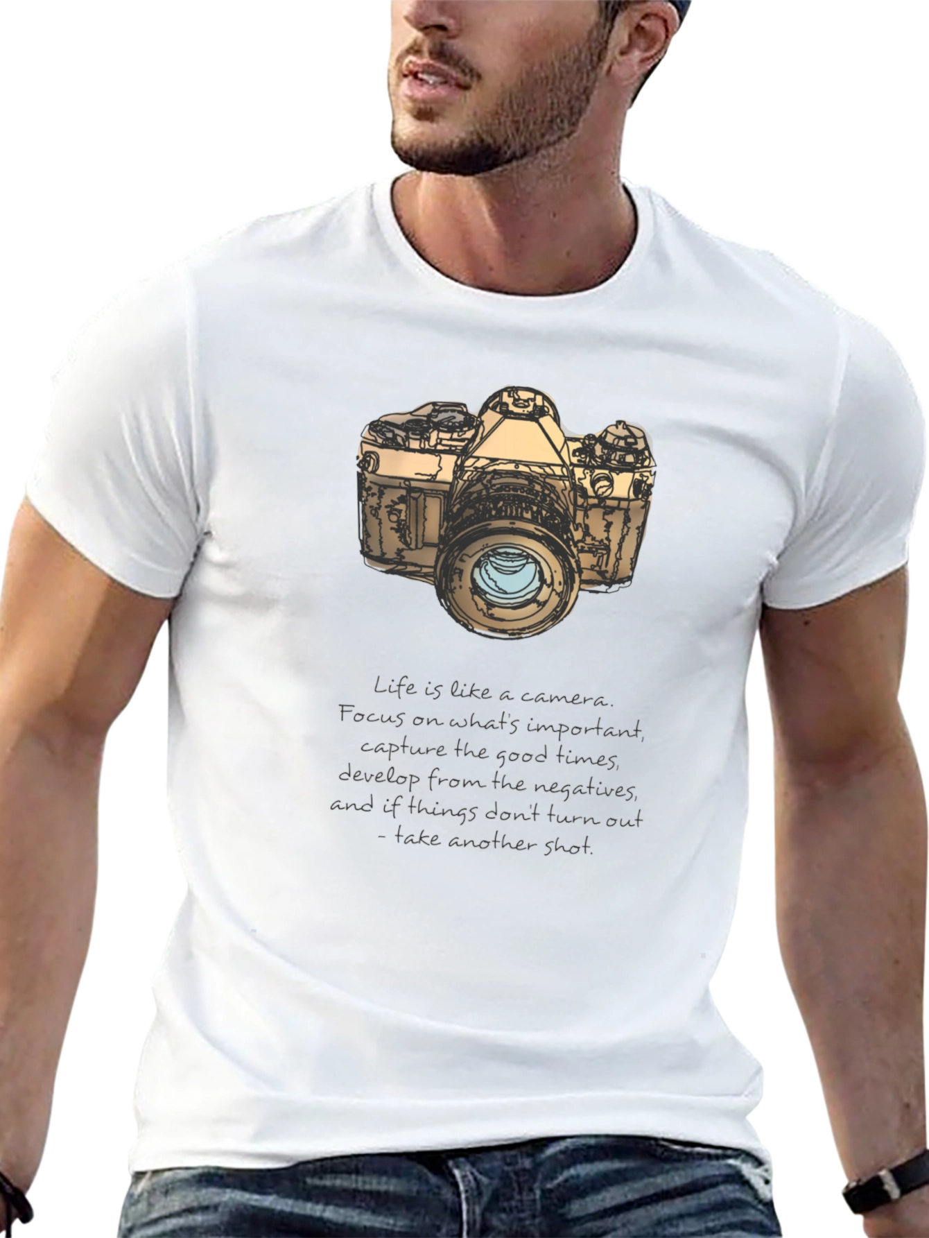 Black Camera Graphic T-Shirt - Focus on the Good Times view 13