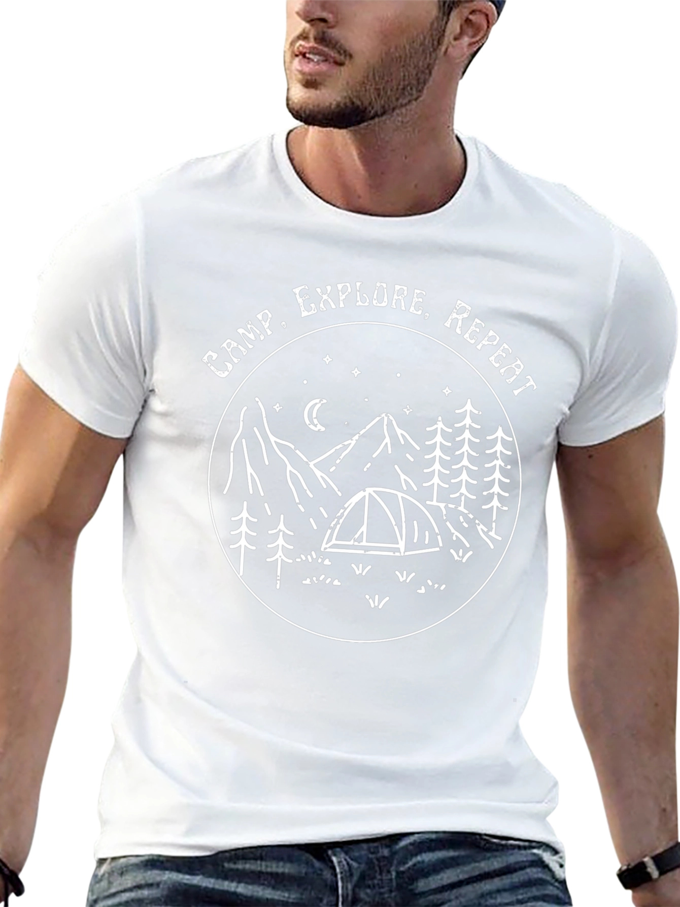Black Camp Explore Repeat Graphic Tee - Adventure Awaits view 13