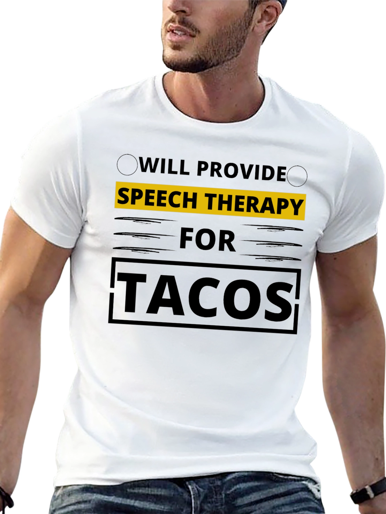 Black Speech Therapy for Tacos T-Shirt view 13