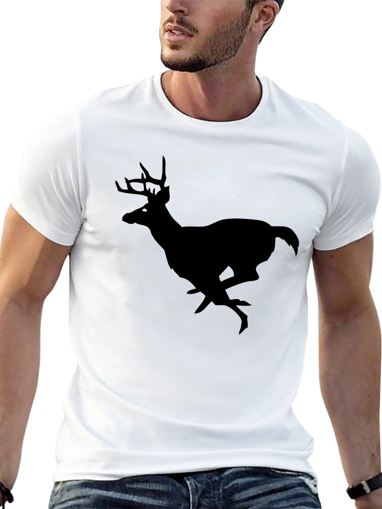 Black Black Deer Silhouette T-Shirt view 13