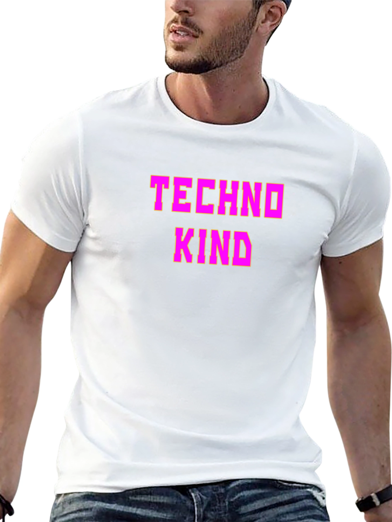 Black Techno Kind Graphic Tee - Black Crew Neck T-Shirt view 13