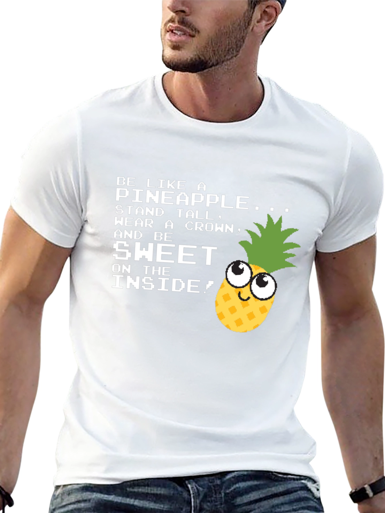 Black Be Like a Pineapple Funny Graphic T-Shirt view 13