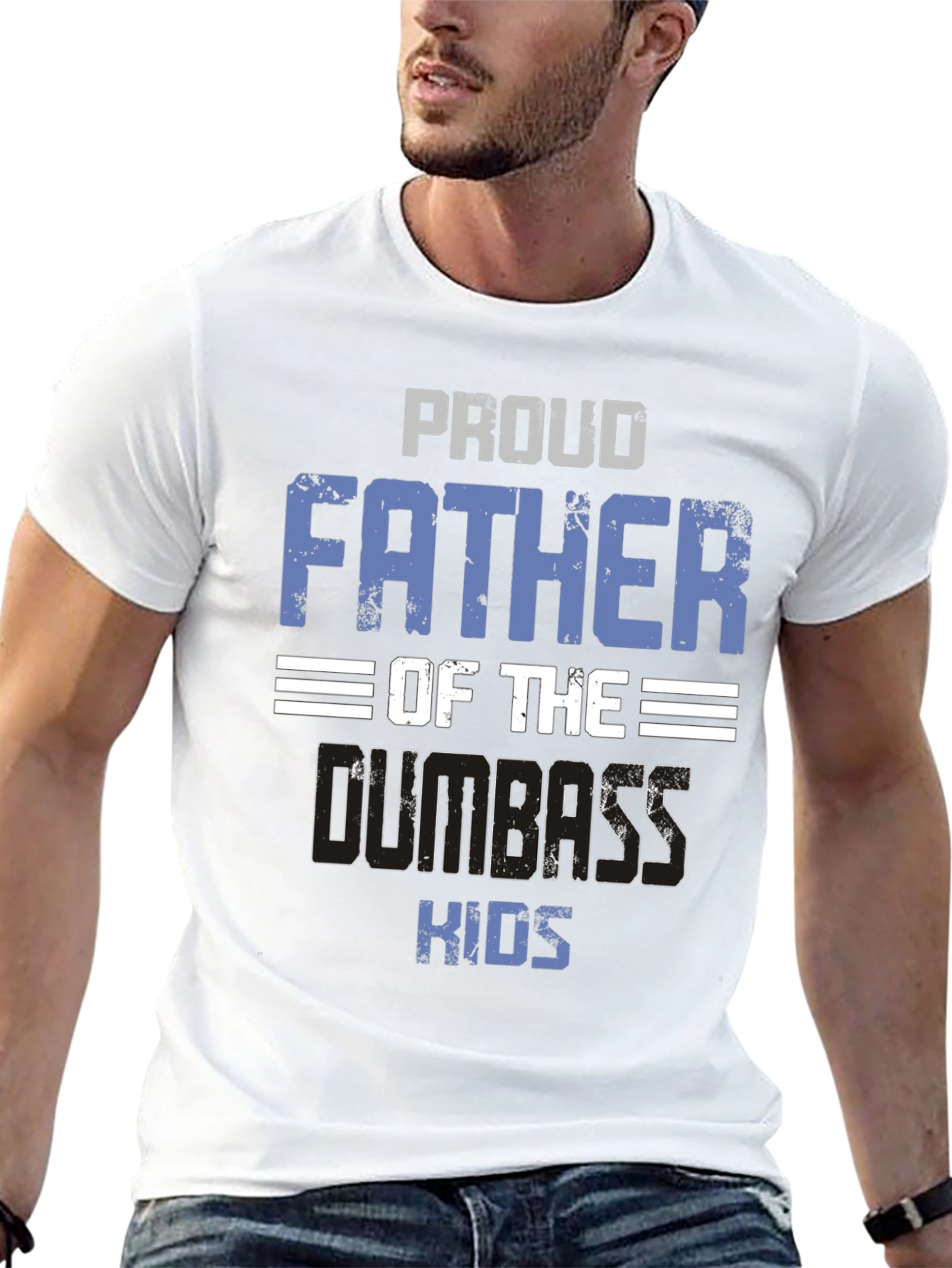 Black Proud Father of Dumbass Kids T-Shirt - Funny Dad Tee view 13