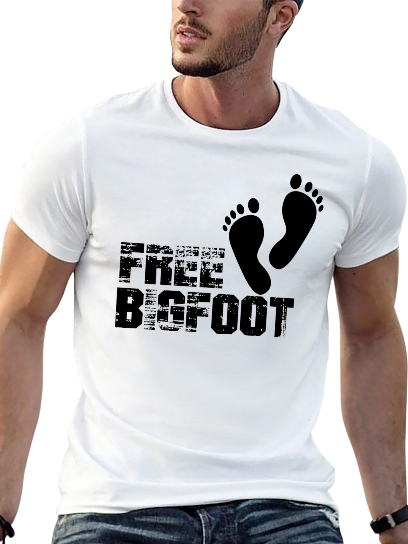 Black Free Bigfoot Graphic Tee - Black Short Sleeve T-Shirt view 13