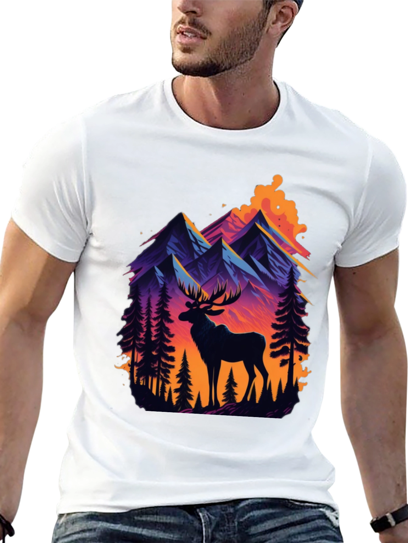 Black Mountain Moose Graphic Tee - Nature Inspired Style view 13