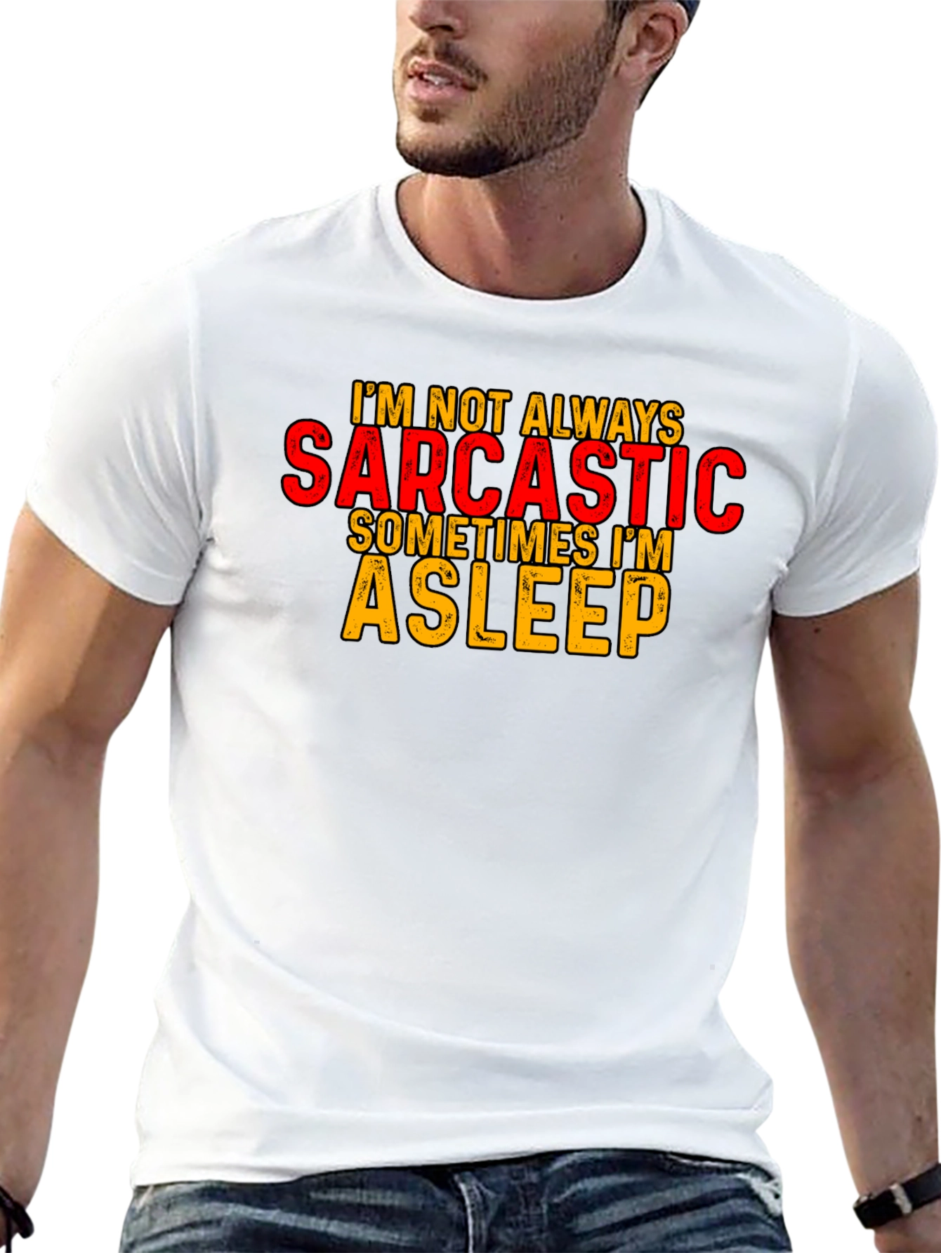 Black Sarcastic/Asleep Graphic T-Shirt view 13
