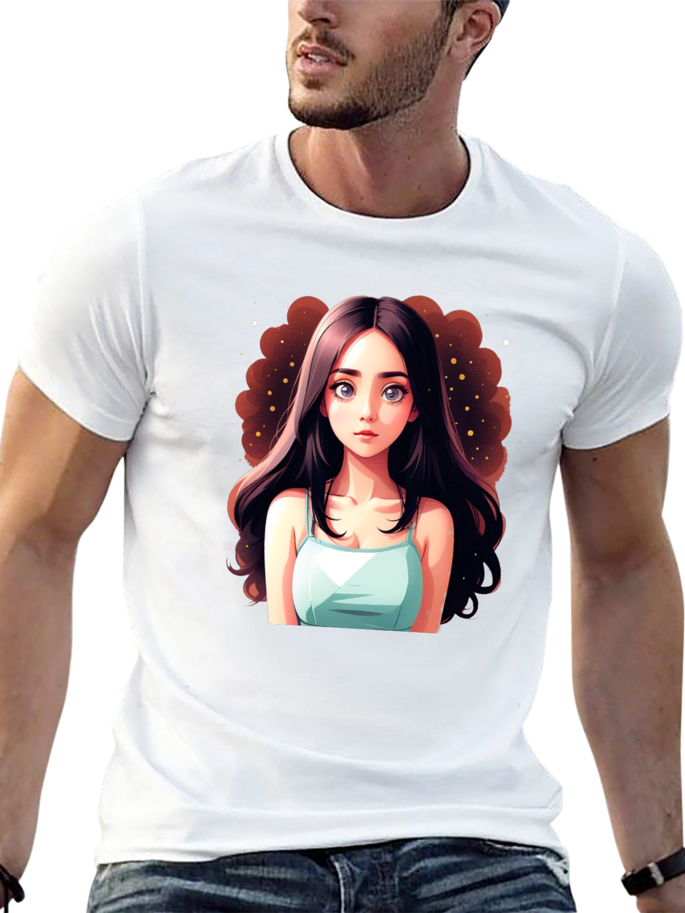 Black Anime Girl Graphic Black T-Shirt view 13