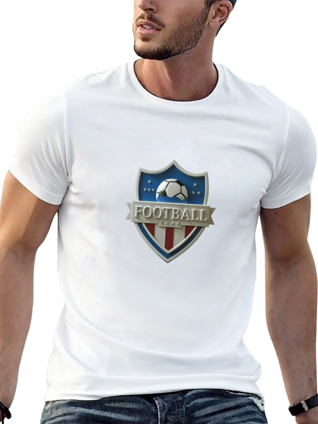 Black Football USA Shield T-Shirt view 13