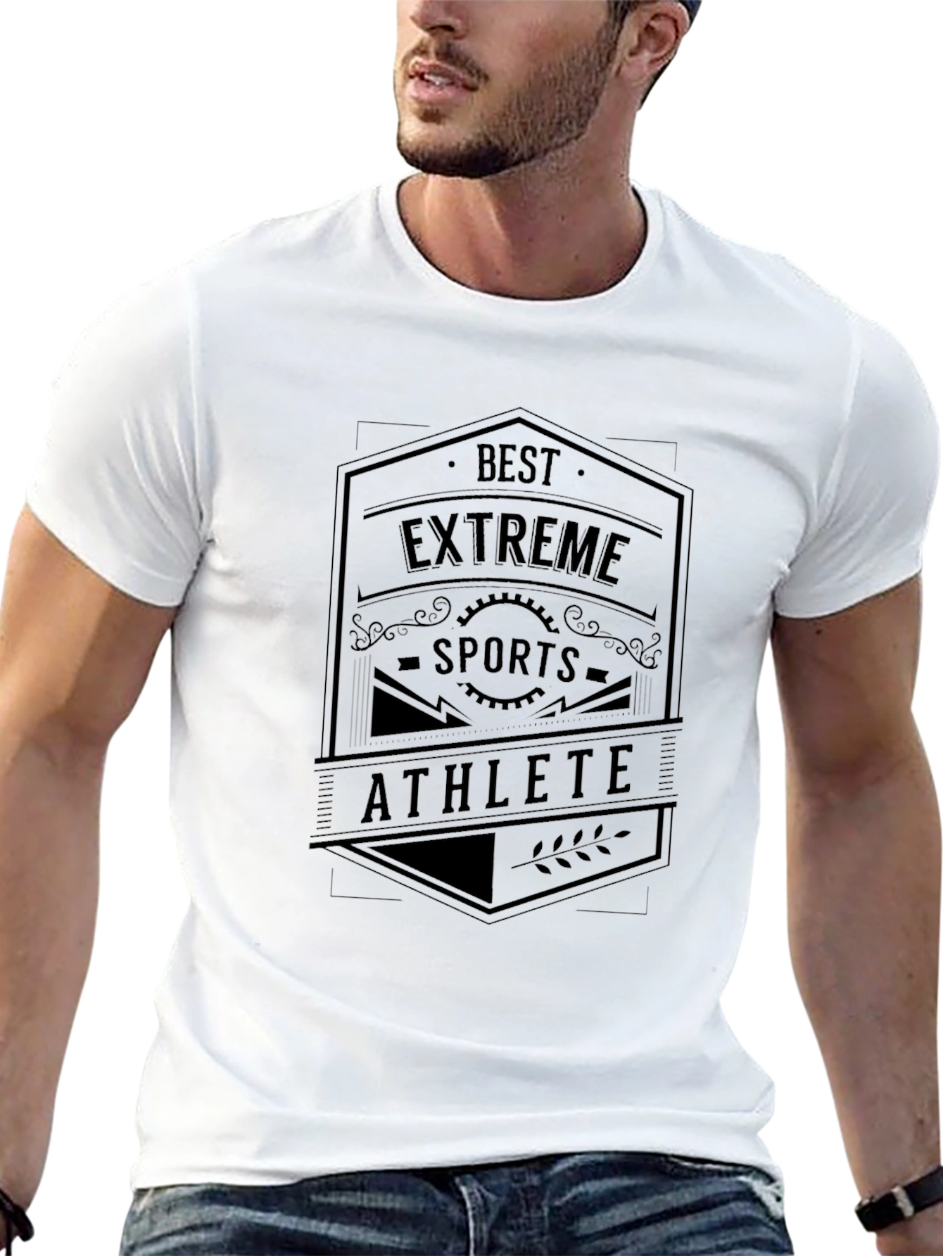 Black Best Extreme Sports Athlete Graphic T-Shirt - Black view 13